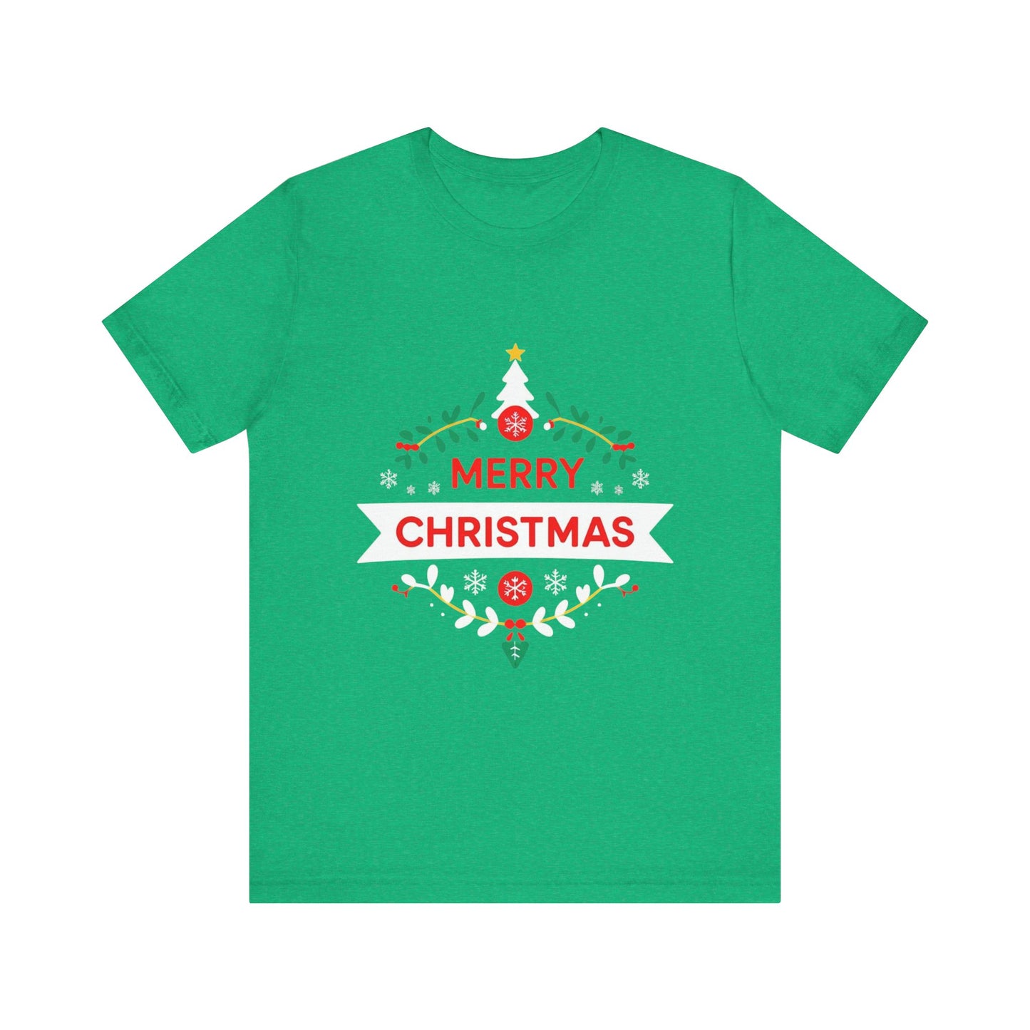 Merry Christmas Unisex Tee, Holiday T-Shirt, Festive Short Sleeve Shirt, Christmas Gift, Seasonal Apparel