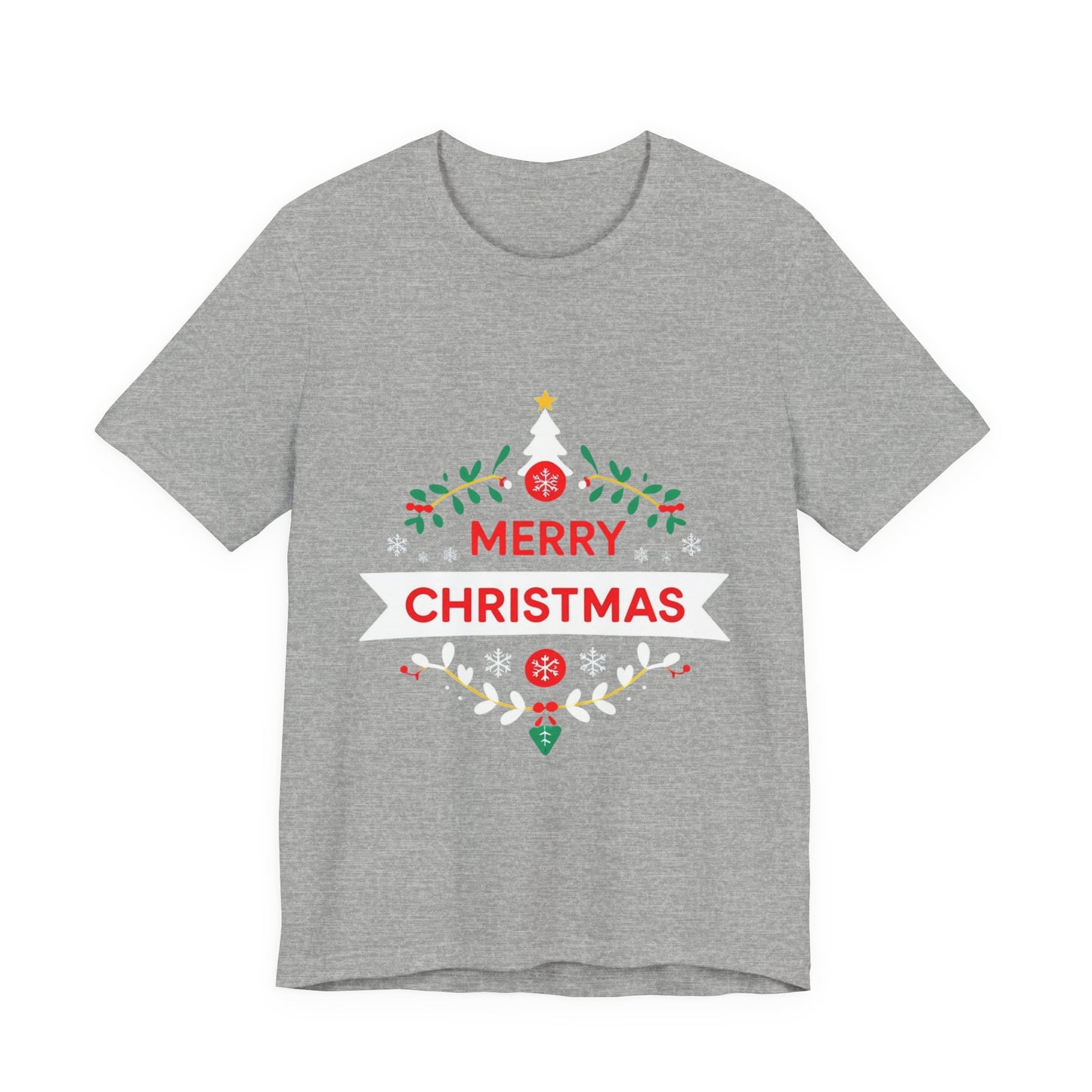 Merry Christmas Unisex Tee, Holiday T-Shirt, Festive Short Sleeve Shirt, Christmas Gift, Seasonal Apparel