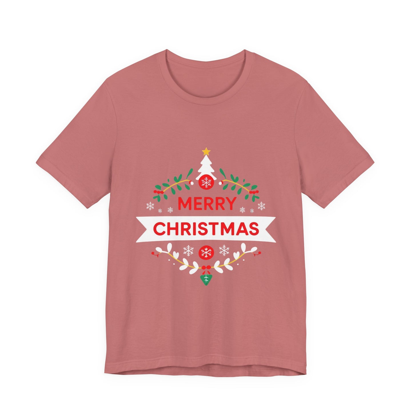 Merry Christmas Unisex Tee, Holiday T-Shirt, Festive Short Sleeve Shirt, Christmas Gift, Seasonal Apparel