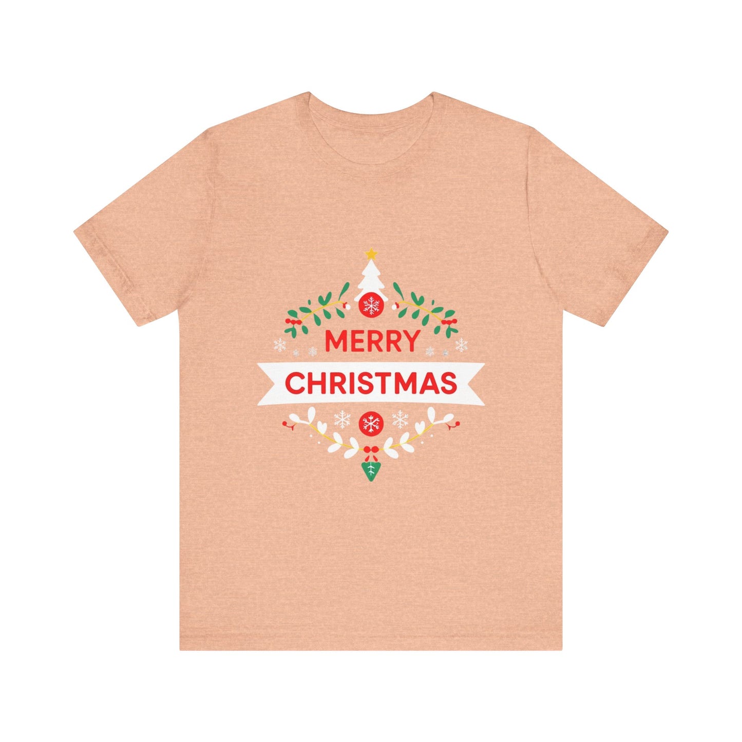 Merry Christmas Unisex Tee, Holiday T-Shirt, Festive Short Sleeve Shirt, Christmas Gift, Seasonal Apparel