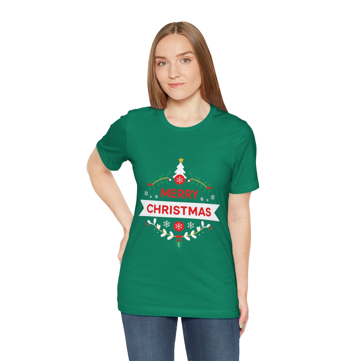 Merry Christmas Unisex Tee, Holiday T-Shirt, Festive Short Sleeve Shirt, Christmas Gift, Seasonal Apparel