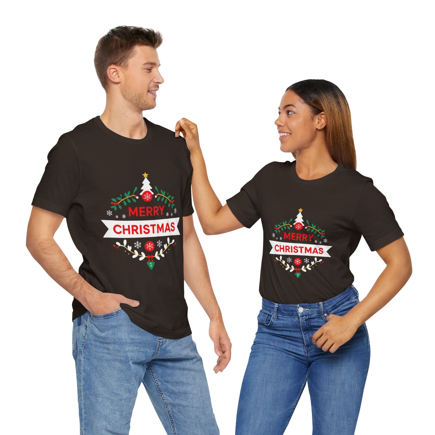 Merry Christmas Unisex Tee, Holiday T-Shirt, Festive Short Sleeve Shirt, Christmas Gift, Seasonal Apparel