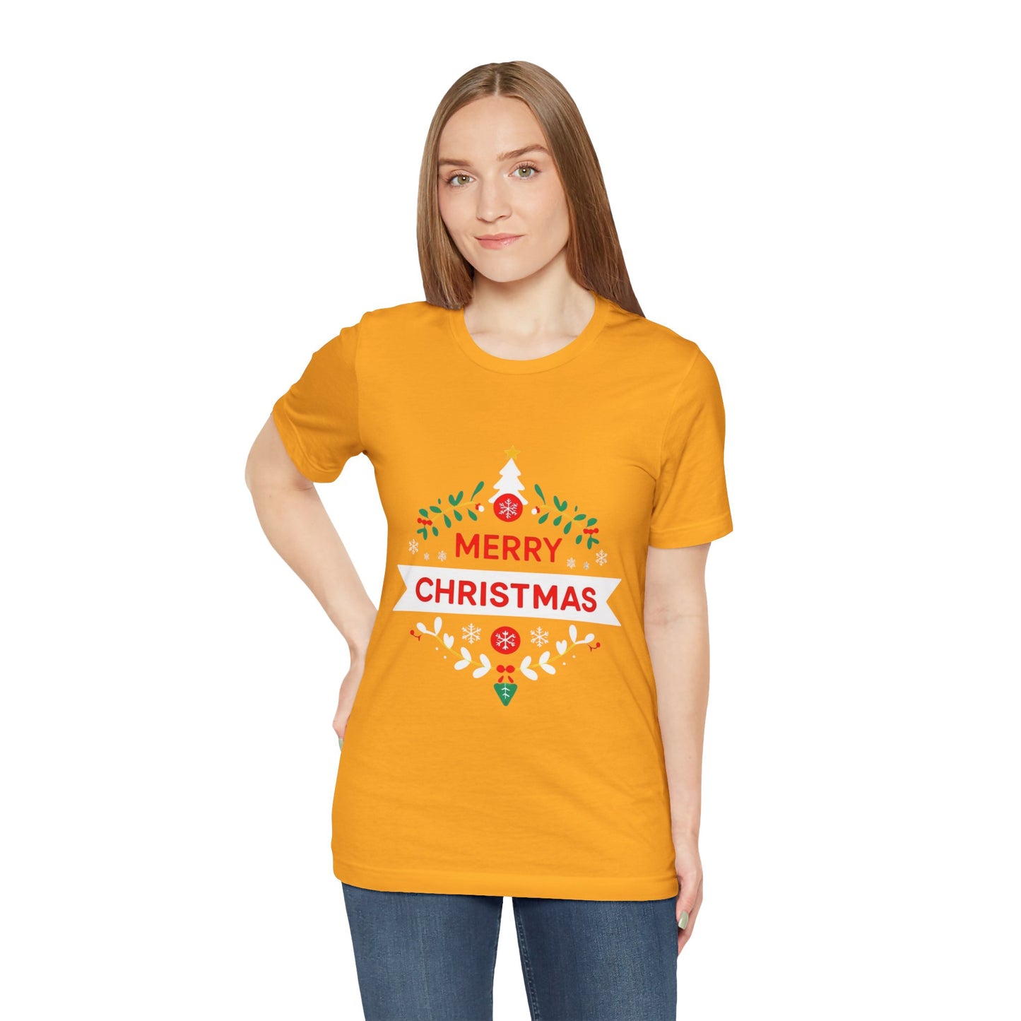 Merry Christmas Unisex Tee, Holiday T-Shirt, Festive Short Sleeve Shirt, Christmas Gift, Seasonal Apparel