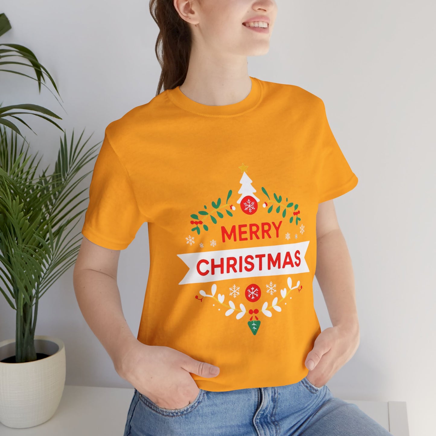 Merry Christmas Unisex Tee, Holiday T-Shirt, Festive Short Sleeve Shirt, Christmas Gift, Seasonal Apparel