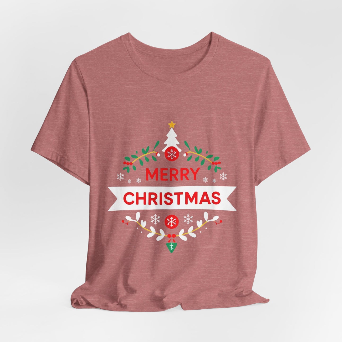 Merry Christmas Unisex Tee, Holiday T-Shirt, Festive Short Sleeve Shirt, Christmas Gift, Seasonal Apparel