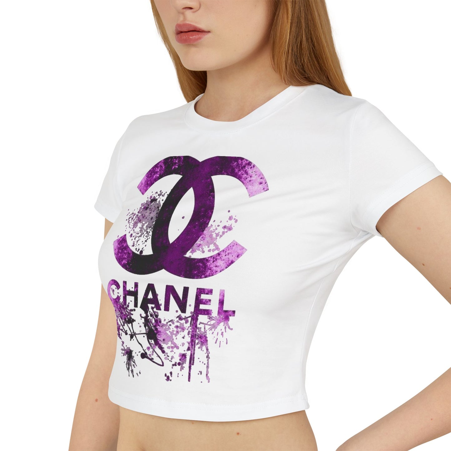Chic Women's Graphic Baby Tee, Fashionable Casual Top, Streetwear Style, Stylish Gift for Her, Summer Wardrobe Essential