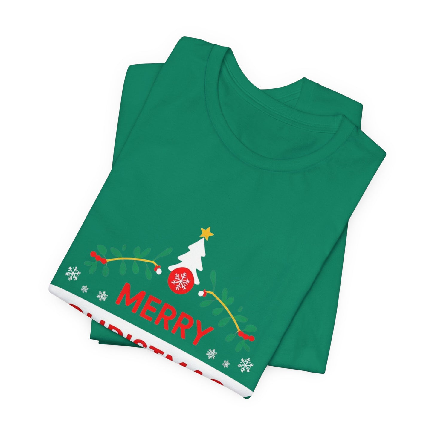 Merry Christmas Unisex Tee, Holiday T-Shirt, Festive Short Sleeve Shirt, Christmas Gift, Seasonal Apparel