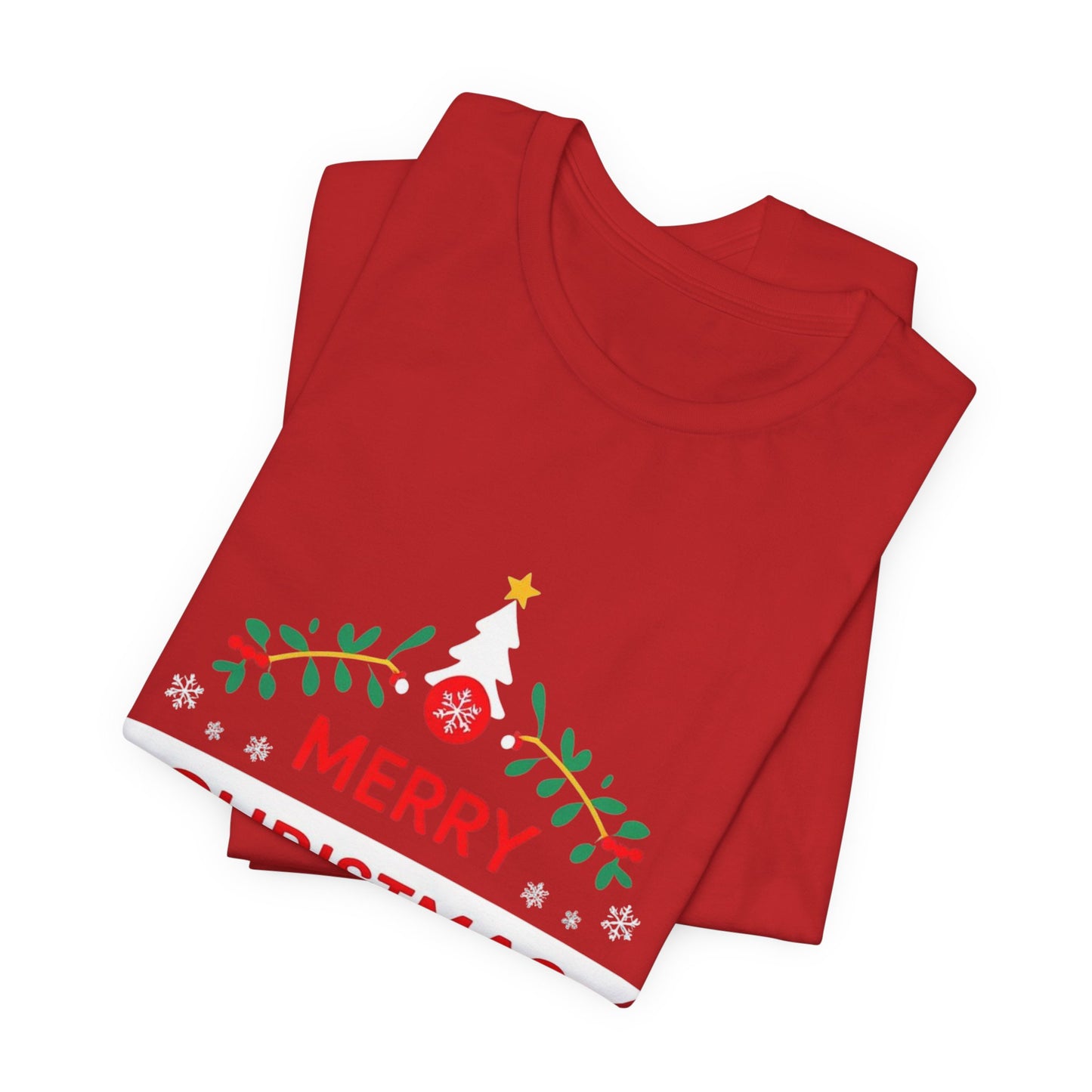 Merry Christmas Unisex Tee, Holiday T-Shirt, Festive Short Sleeve Shirt, Christmas Gift, Seasonal Apparel