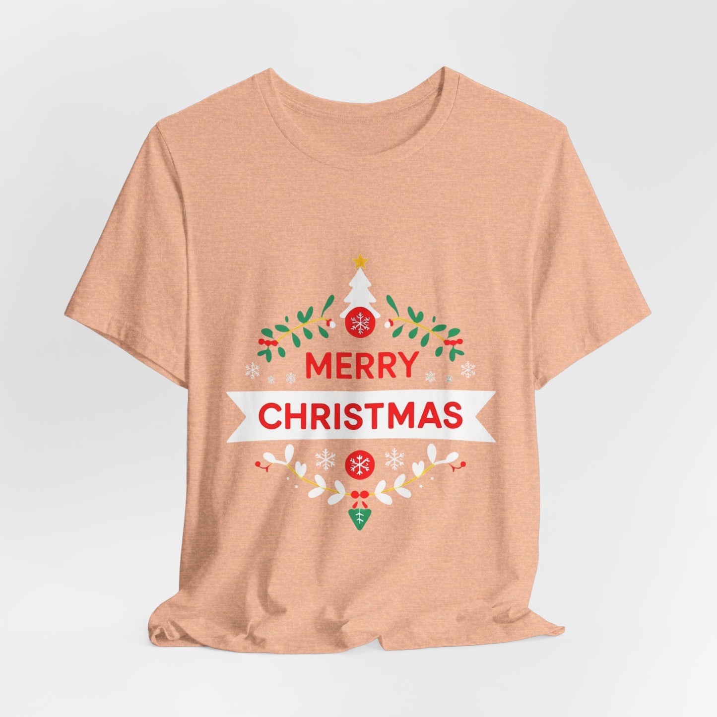 Merry Christmas Unisex Tee, Holiday T-Shirt, Festive Short Sleeve Shirt, Christmas Gift, Seasonal Apparel