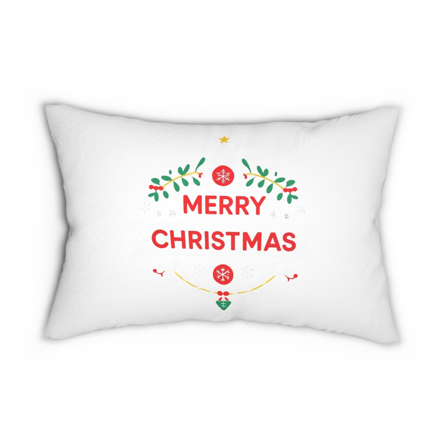 Merry Christmas Lumbar Pillow, Holiday Home Décor, Cozy Living Room Accent, Seasonal Gift, Christmas Decoration