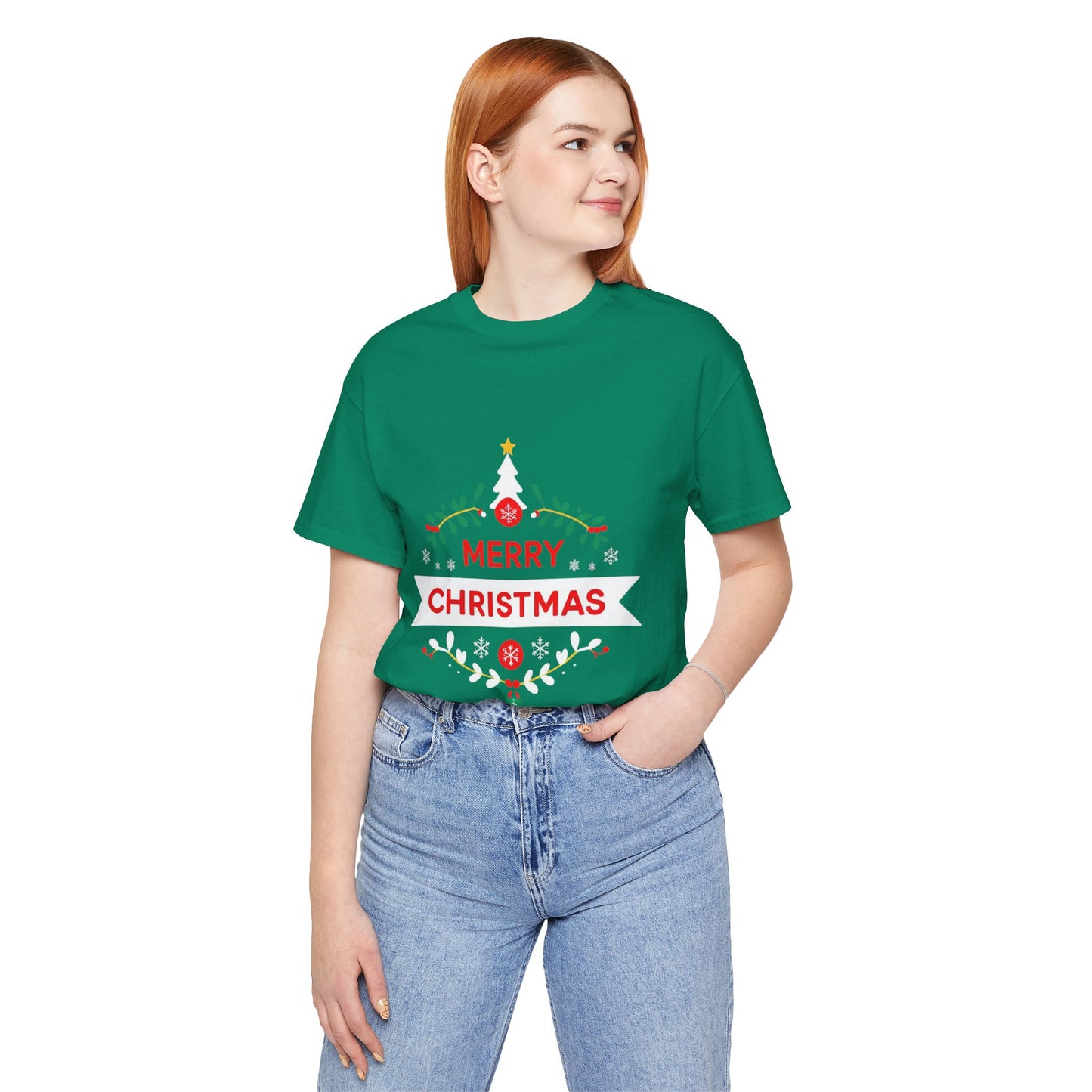 Merry Christmas Unisex Tee, Holiday T-Shirt, Festive Short Sleeve Shirt, Christmas Gift, Seasonal Apparel