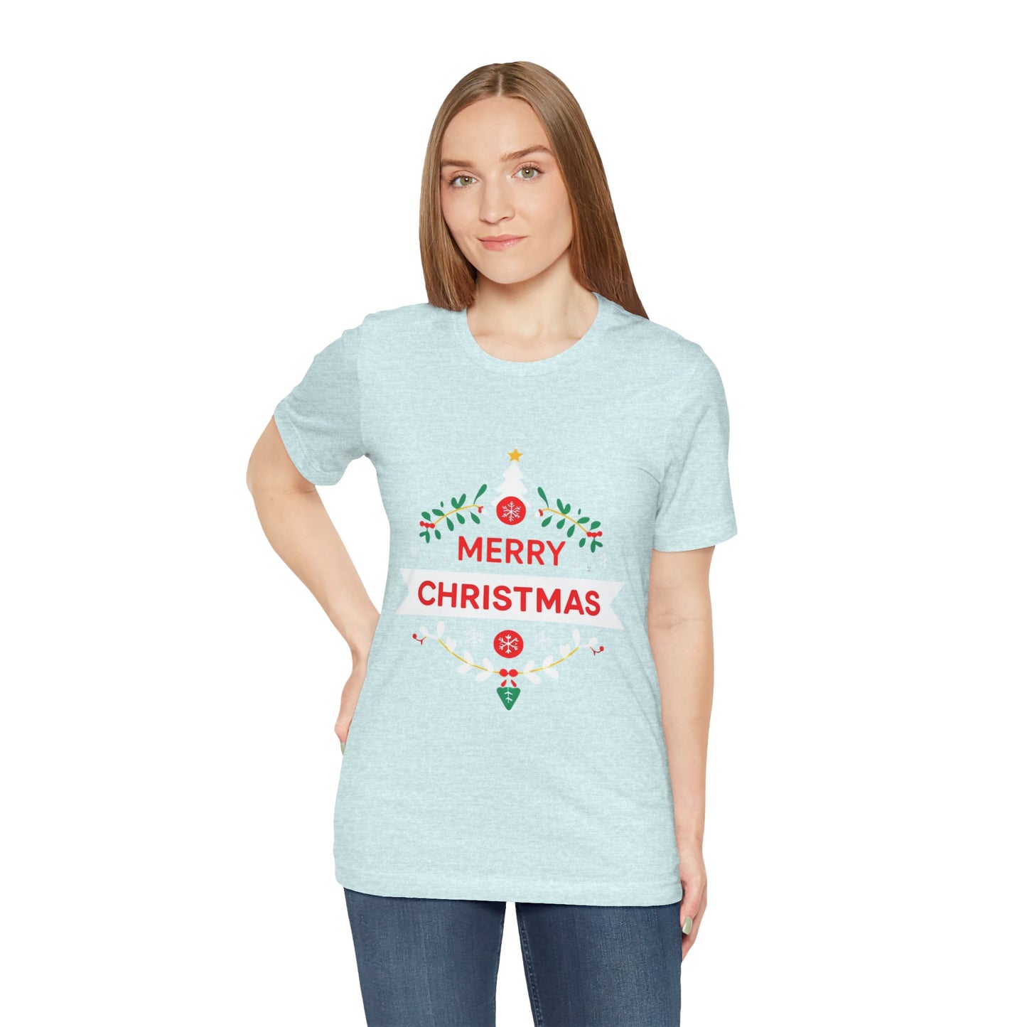 Merry Christmas Unisex Tee, Holiday T-Shirt, Festive Short Sleeve Shirt, Christmas Gift, Seasonal Apparel