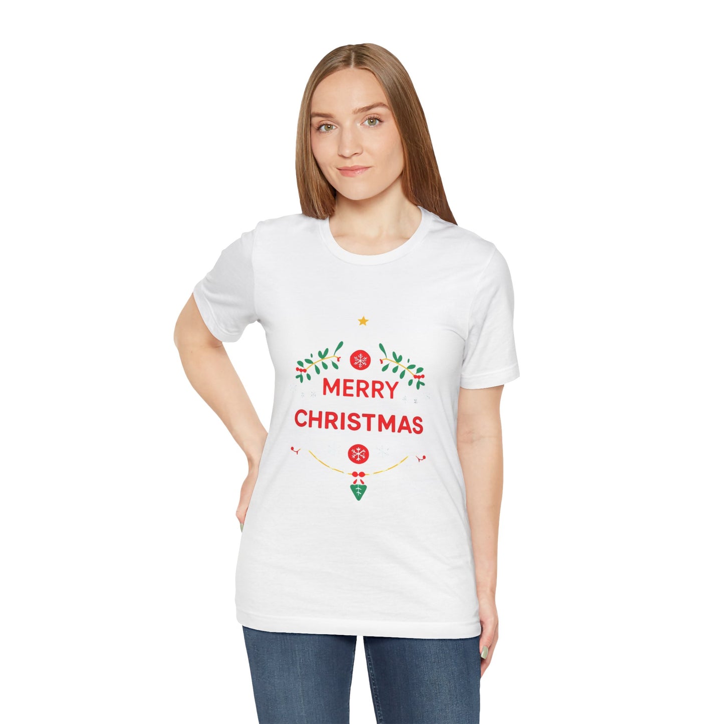 Merry Christmas Unisex Tee, Holiday T-Shirt, Festive Short Sleeve Shirt, Christmas Gift, Seasonal Apparel