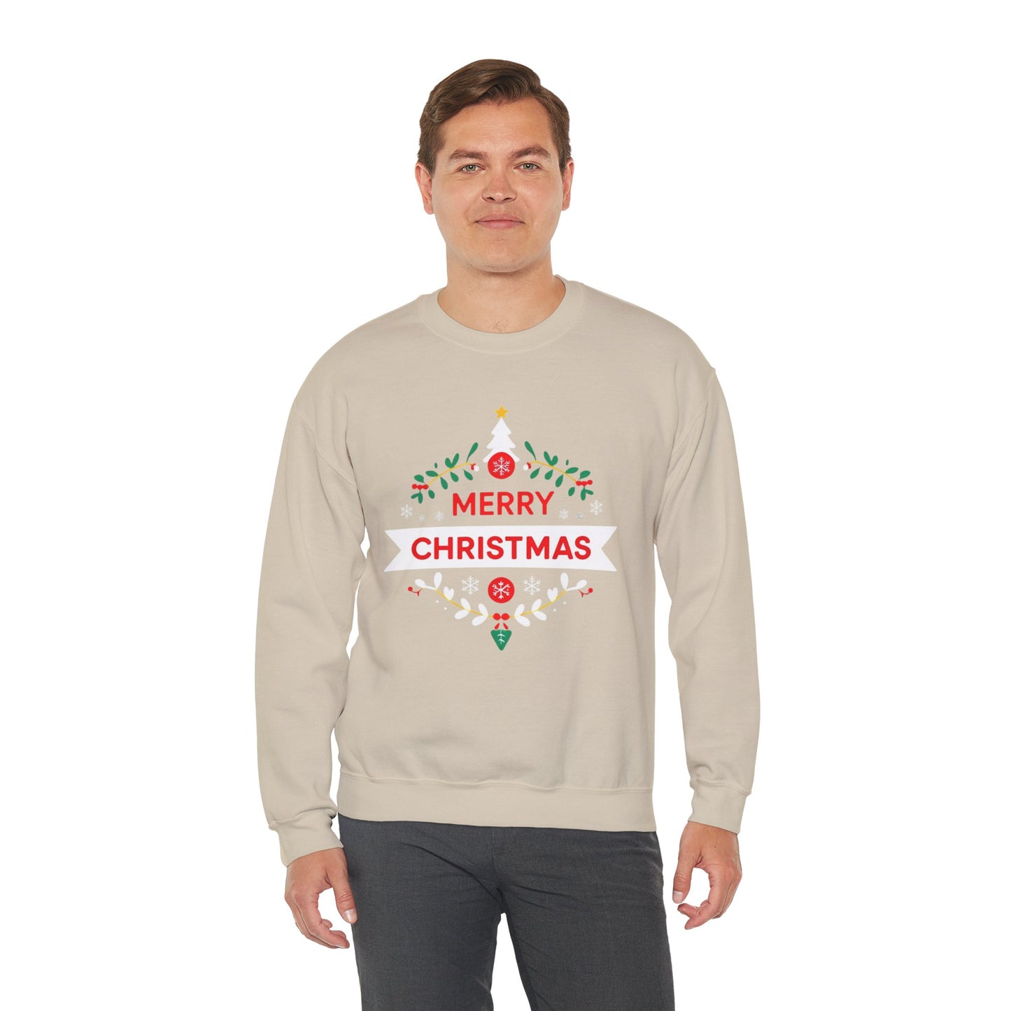Merry Christmas Unisex Crewneck Sweatshirt, Holiday Sweater, Christmas Gift, Cozy Crewneck, Winter Fashion