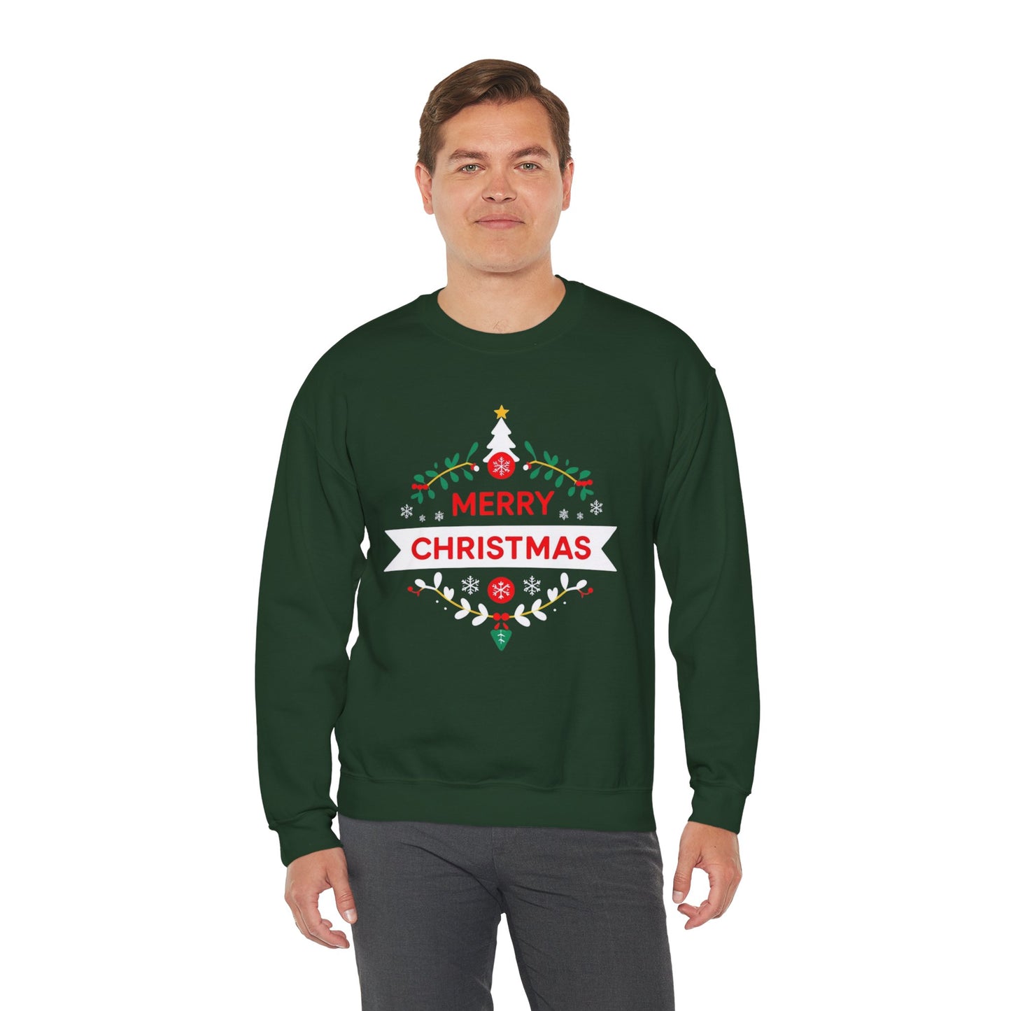 Merry Christmas Unisex Crewneck Sweatshirt, Holiday Sweater, Christmas Gift, Cozy Crewneck, Winter Fashion