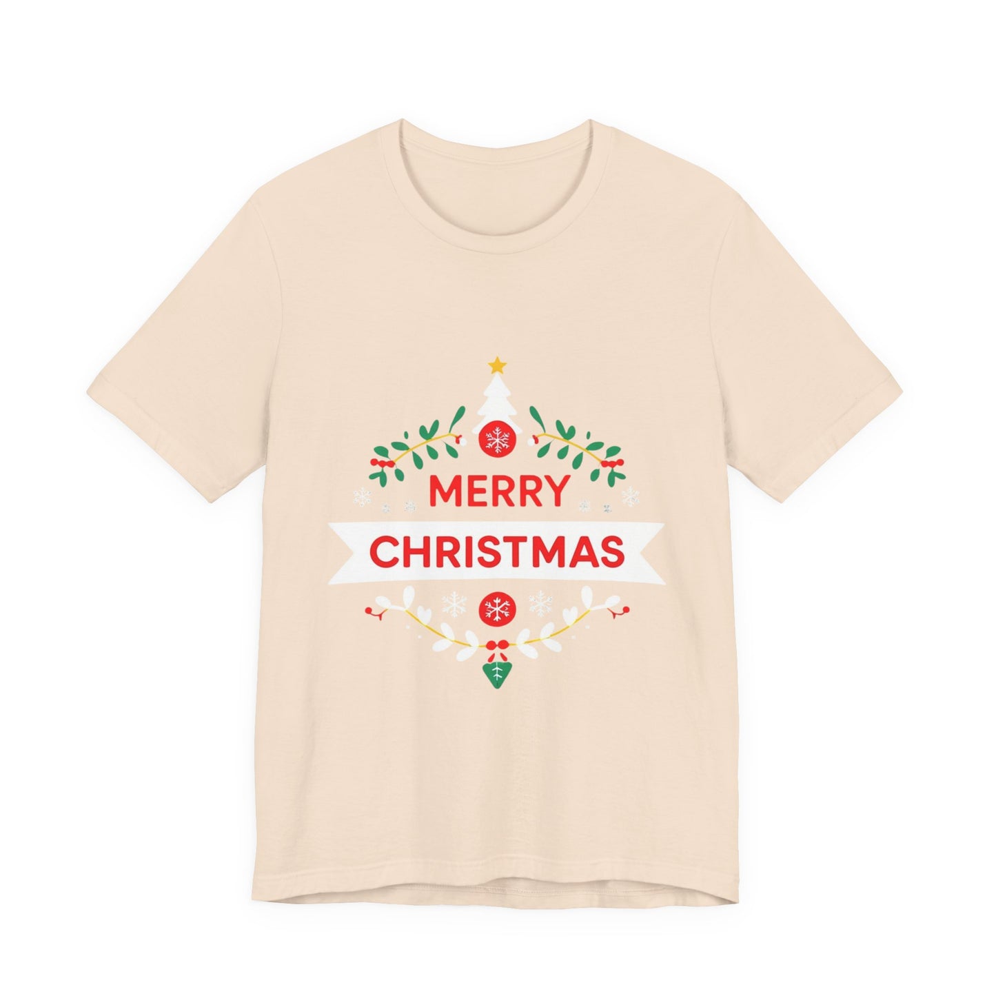 Merry Christmas Unisex Tee, Holiday T-Shirt, Festive Short Sleeve Shirt, Christmas Gift, Seasonal Apparel