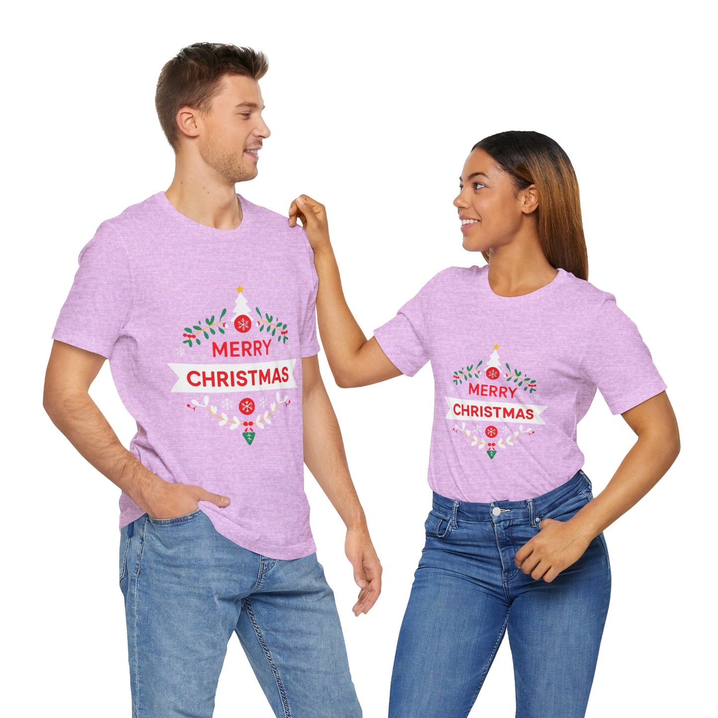 Merry Christmas Unisex Tee, Holiday T-Shirt, Festive Short Sleeve Shirt, Christmas Gift, Seasonal Apparel
