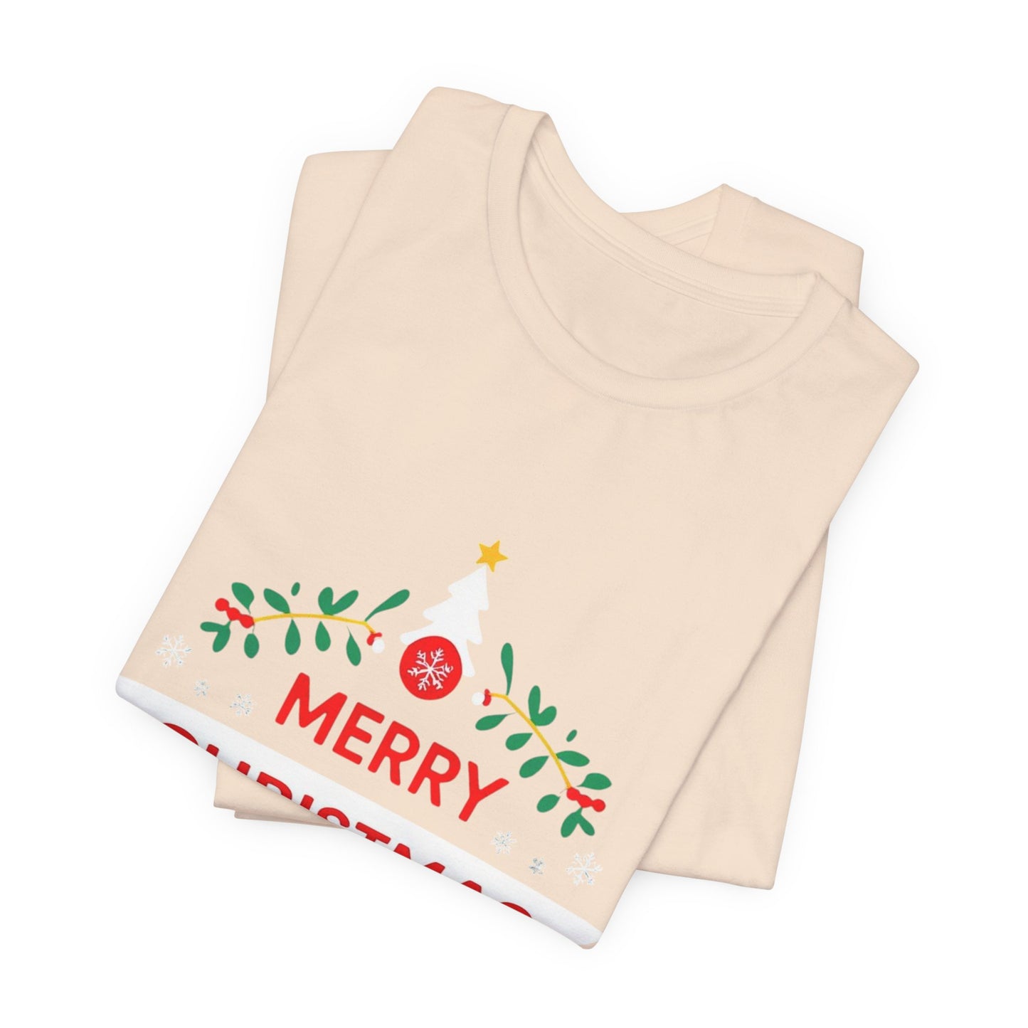 Merry Christmas Unisex Tee, Holiday T-Shirt, Festive Short Sleeve Shirt, Christmas Gift, Seasonal Apparel