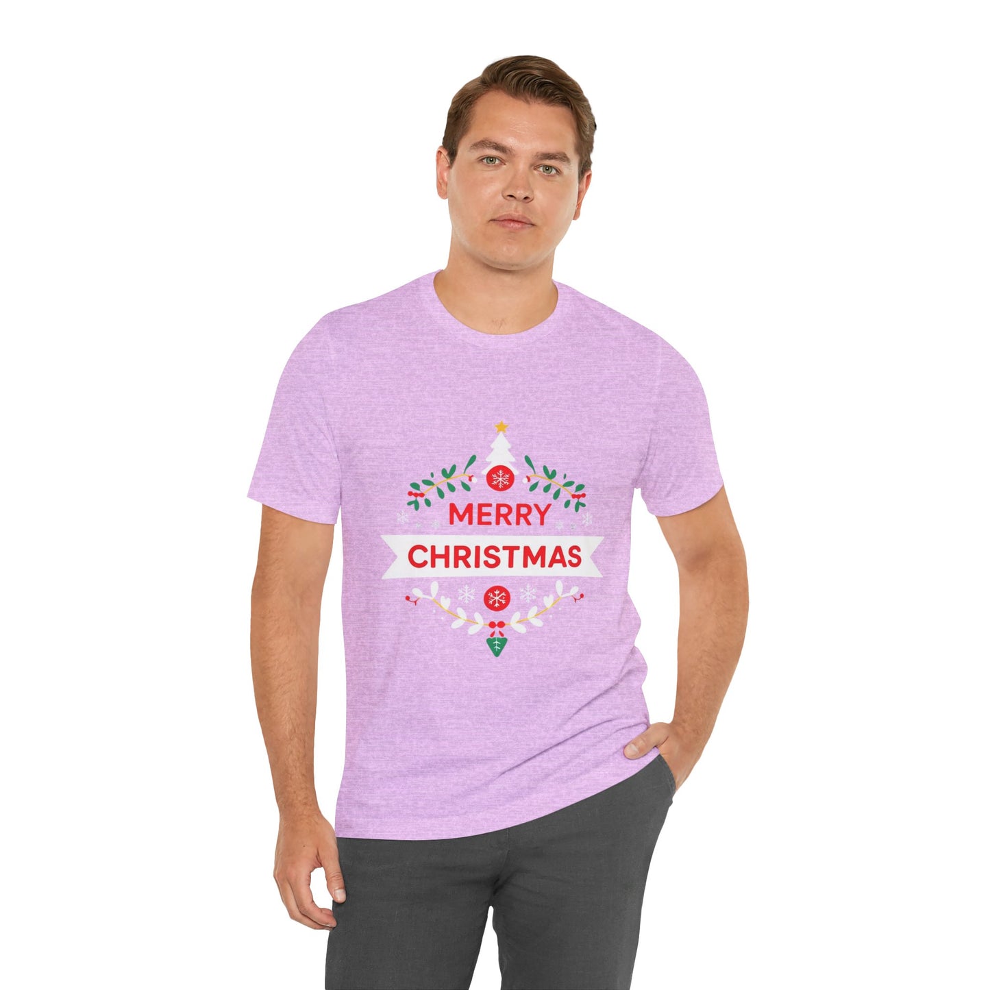 Merry Christmas Unisex Tee, Holiday T-Shirt, Festive Short Sleeve Shirt, Christmas Gift, Seasonal Apparel