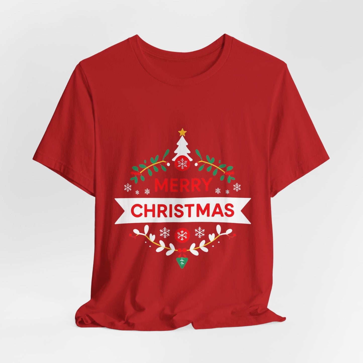 Merry Christmas Unisex Tee, Holiday T-Shirt, Festive Short Sleeve Shirt, Christmas Gift, Seasonal Apparel