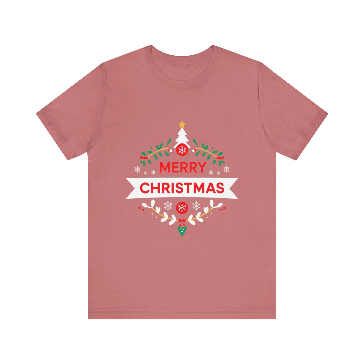 Merry Christmas Unisex Tee, Holiday T-Shirt, Festive Short Sleeve Shirt, Christmas Gift, Seasonal Apparel