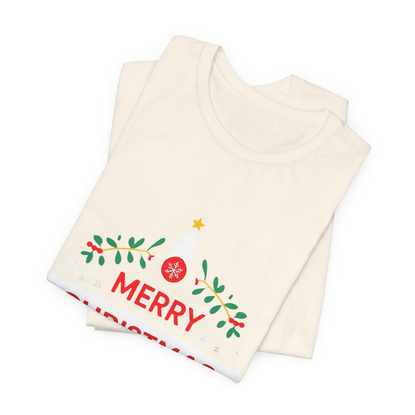 Merry Christmas Unisex Tee, Holiday T-Shirt, Festive Short Sleeve Shirt, Christmas Gift, Seasonal Apparel