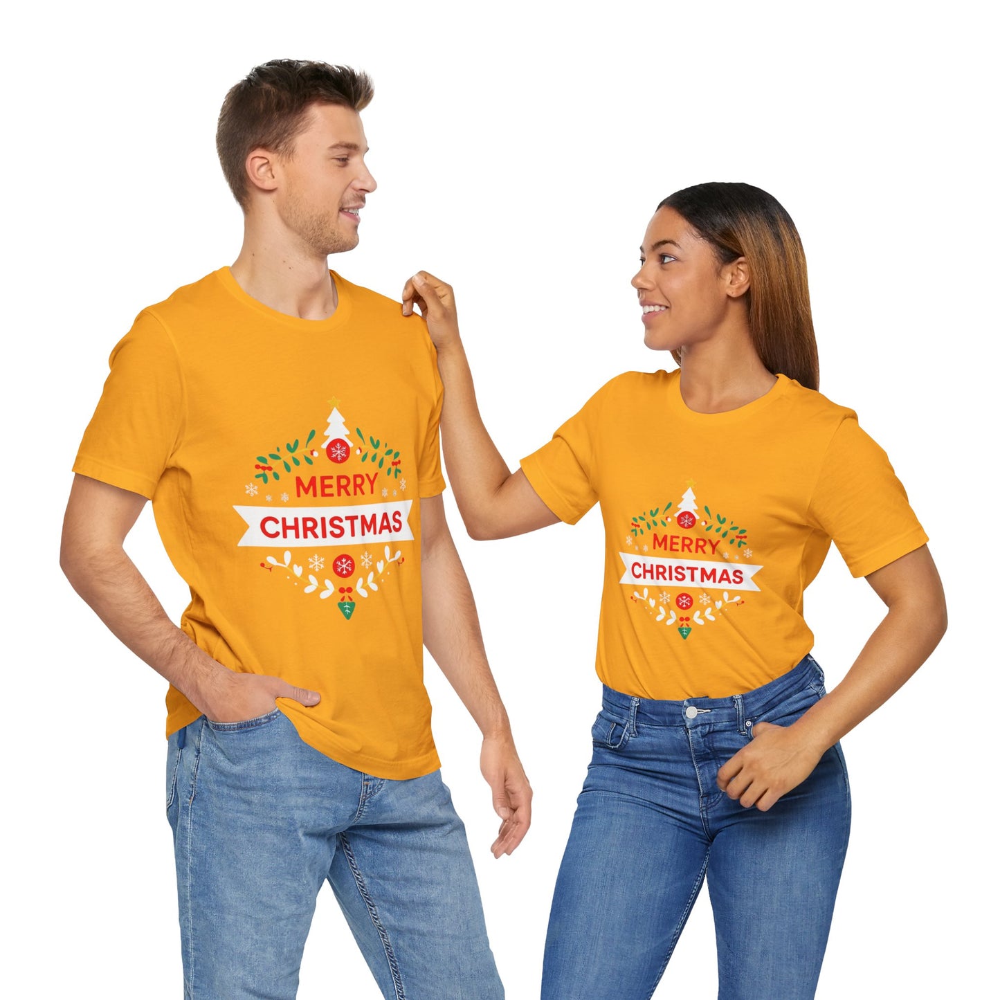 Merry Christmas Unisex Tee, Holiday T-Shirt, Festive Short Sleeve Shirt, Christmas Gift, Seasonal Apparel
