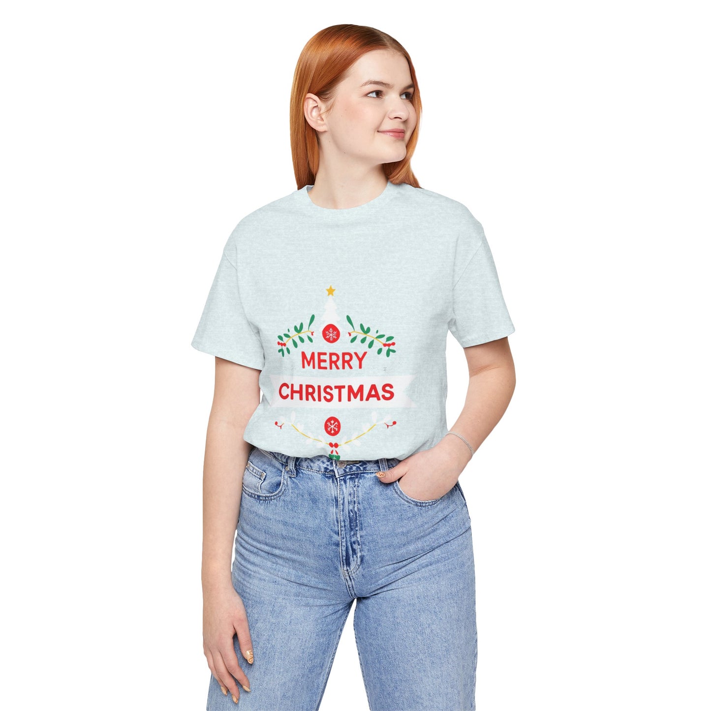 Merry Christmas Unisex Tee, Holiday T-Shirt, Festive Short Sleeve Shirt, Christmas Gift, Seasonal Apparel