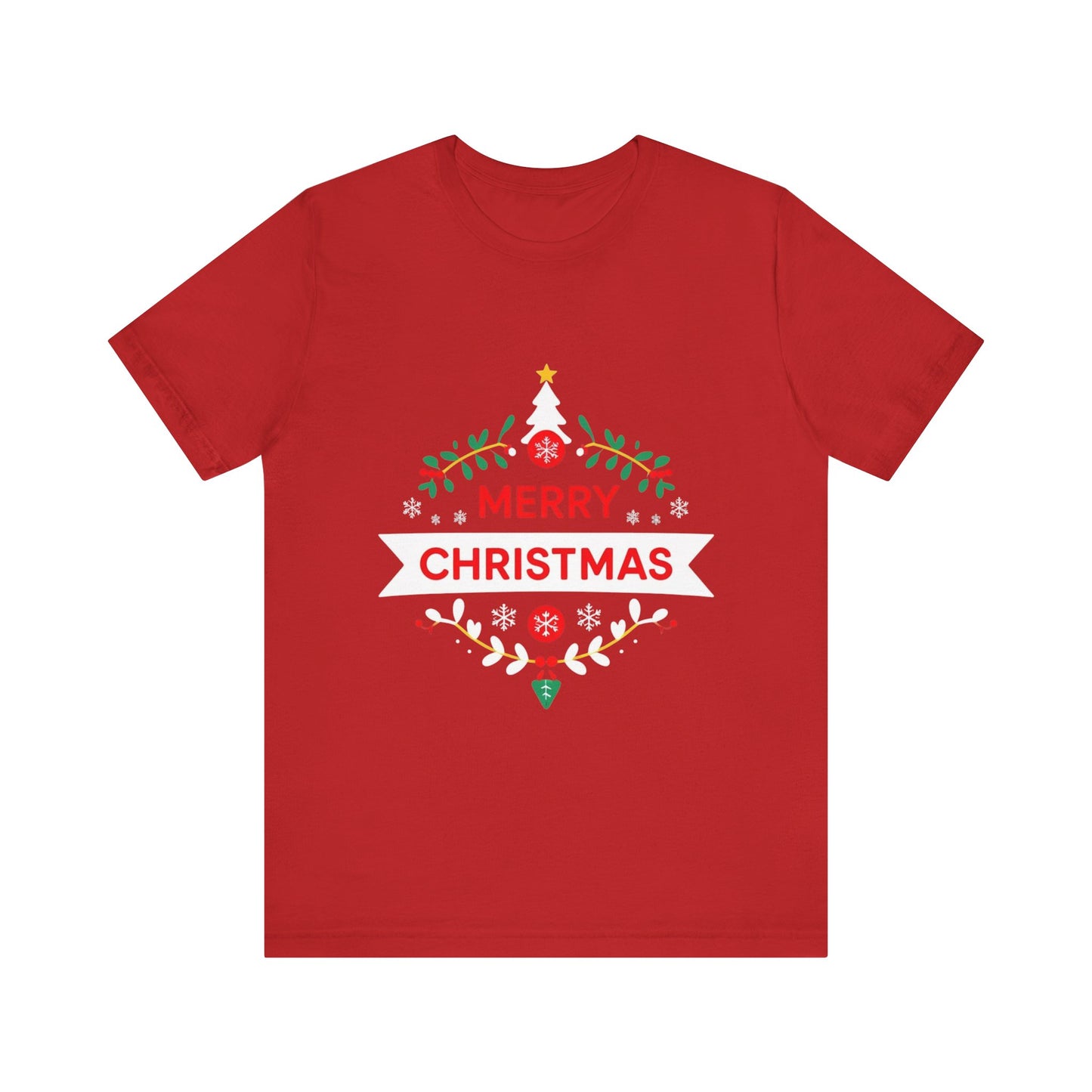 Merry Christmas Unisex Tee, Holiday T-Shirt, Festive Short Sleeve Shirt, Christmas Gift, Seasonal Apparel