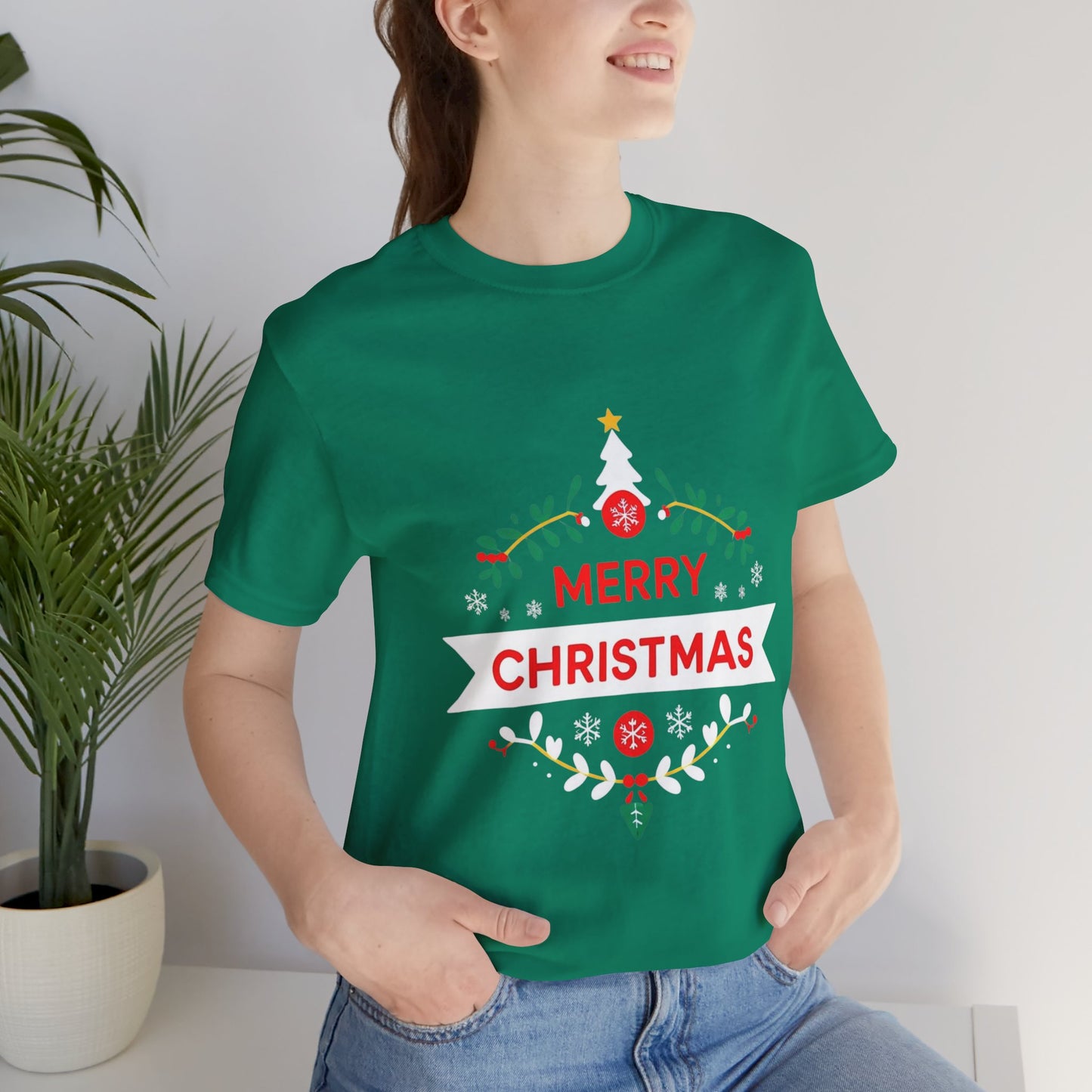 Merry Christmas Unisex Tee, Holiday T-Shirt, Festive Short Sleeve Shirt, Christmas Gift, Seasonal Apparel