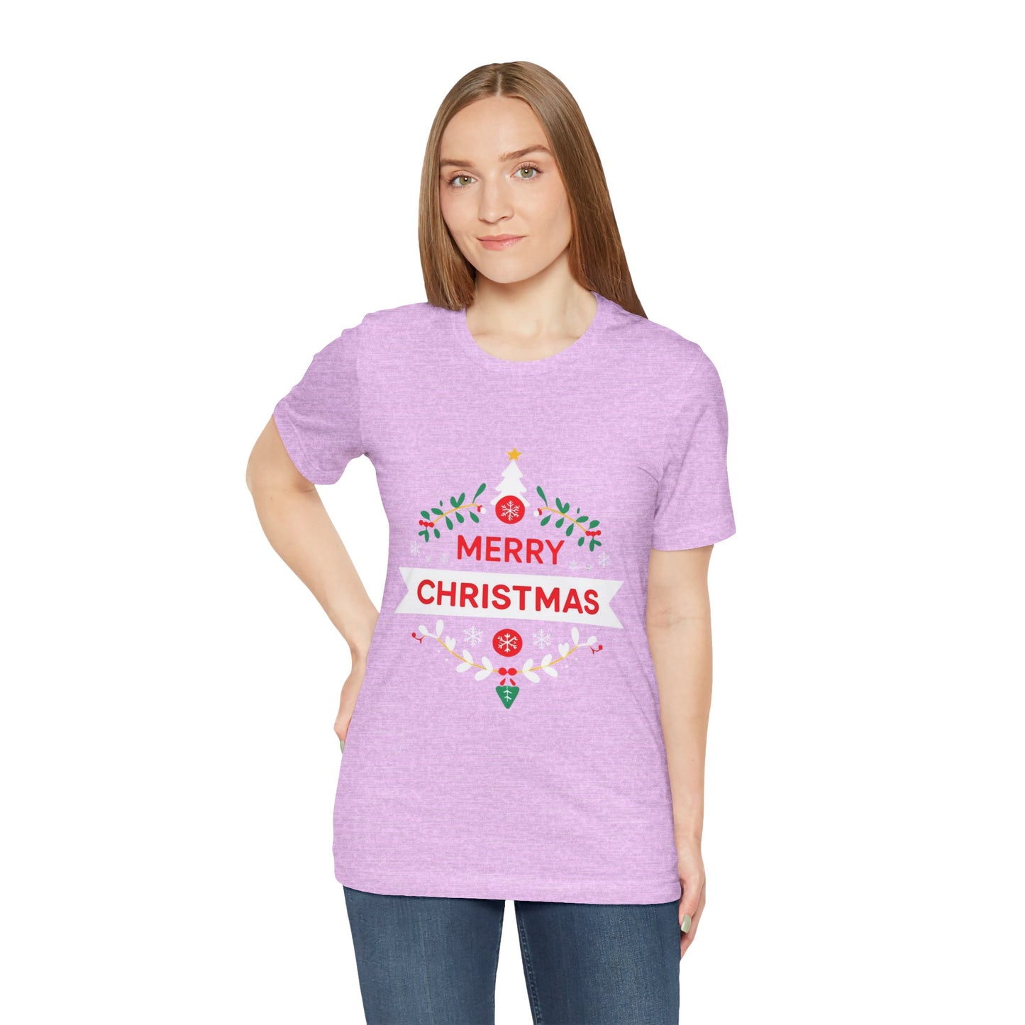 Merry Christmas Unisex Tee, Holiday T-Shirt, Festive Short Sleeve Shirt, Christmas Gift, Seasonal Apparel
