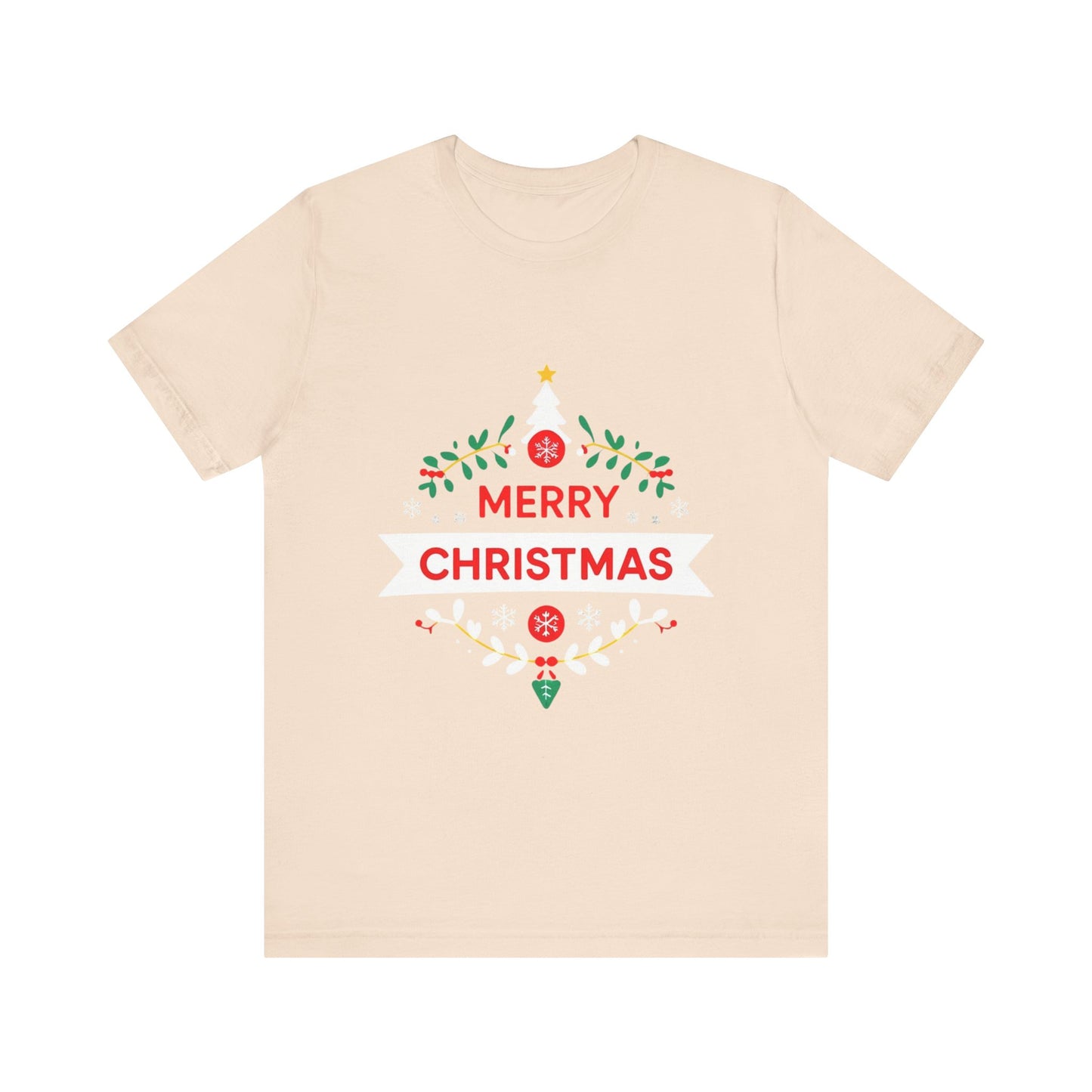 Merry Christmas Unisex Tee, Holiday T-Shirt, Festive Short Sleeve Shirt, Christmas Gift, Seasonal Apparel
