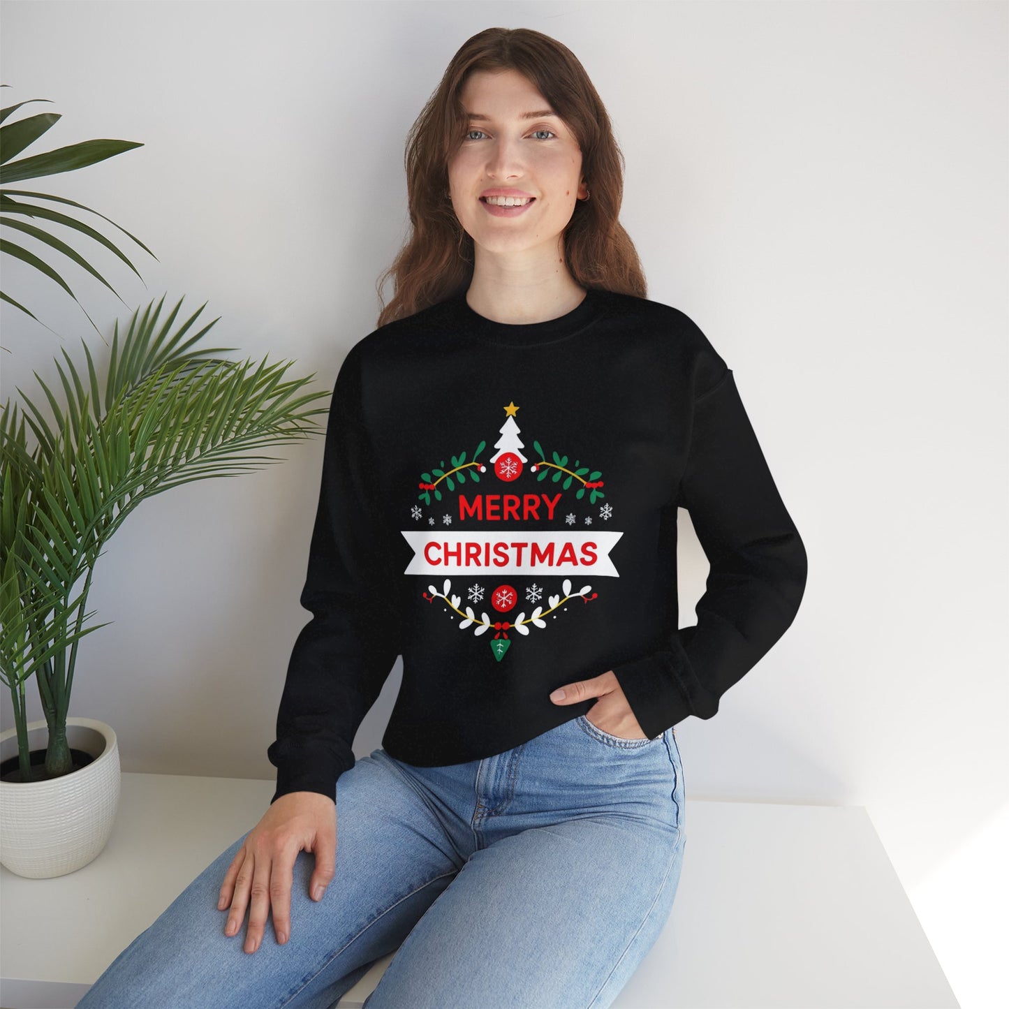 Merry Christmas Unisex Crewneck Sweatshirt, Holiday Sweater, Christmas Gift, Cozy Crewneck, Winter Fashion