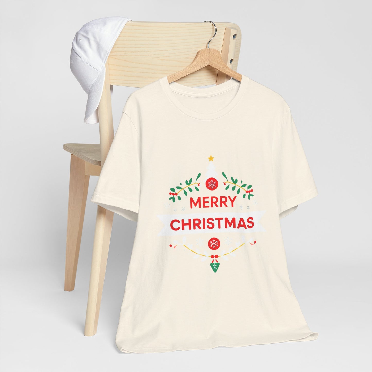 Merry Christmas Unisex Tee, Holiday T-Shirt, Festive Short Sleeve Shirt, Christmas Gift, Seasonal Apparel