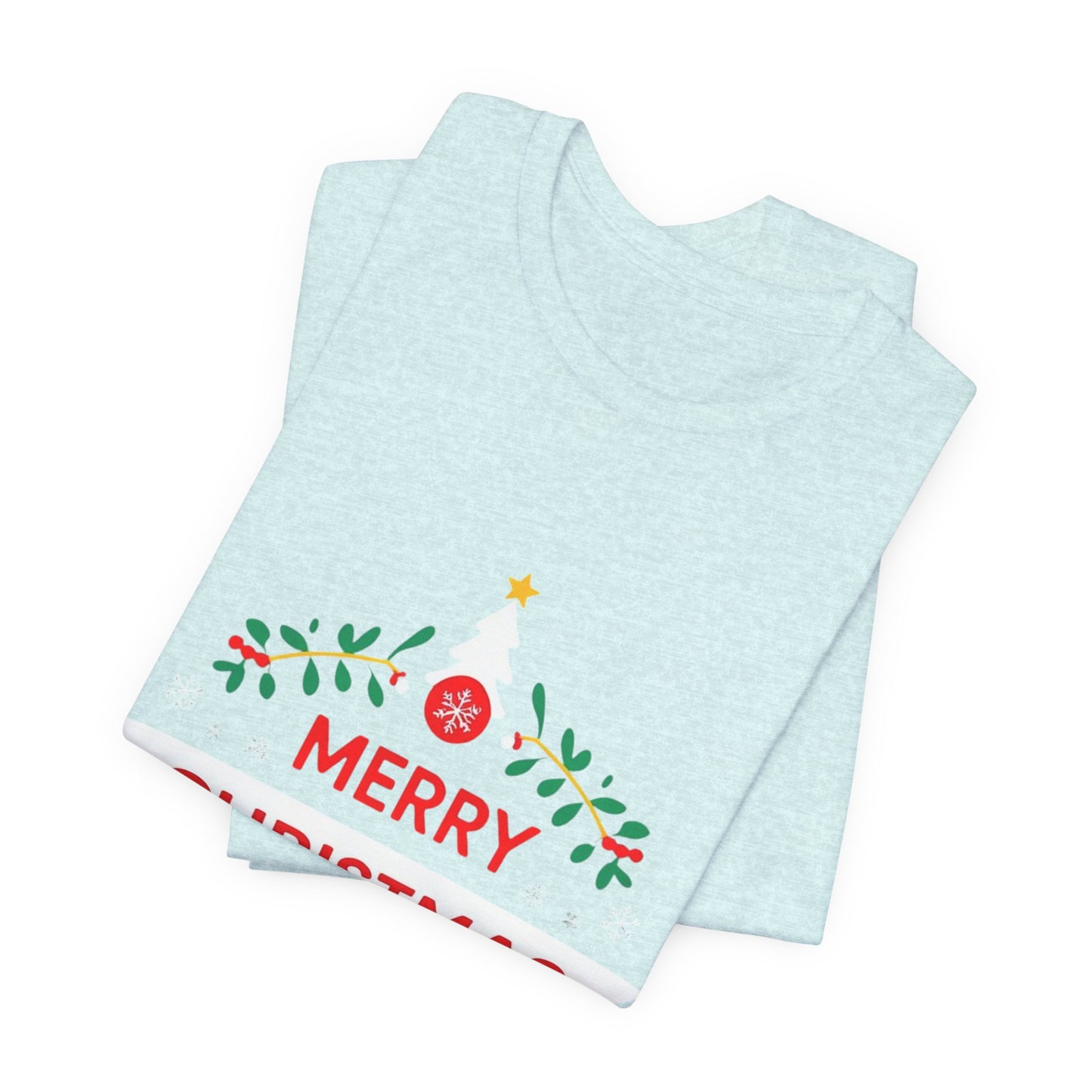 Merry Christmas Unisex Tee, Holiday T-Shirt, Festive Short Sleeve Shirt, Christmas Gift, Seasonal Apparel