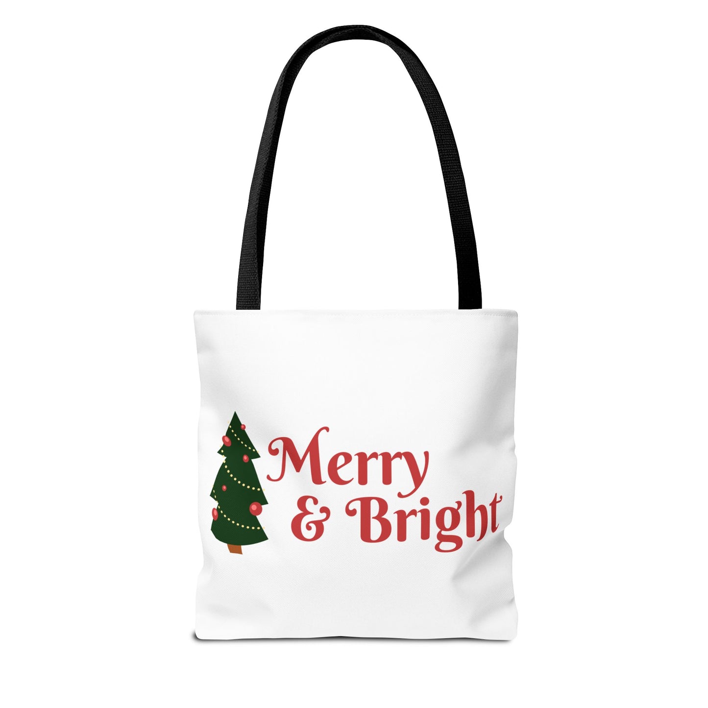 Christmas Tote Bag, Holiday Shopping Bag, Merry Christmas Gift, Seasonal Reusable Bag, Merry & Bright Tote ( customize available)