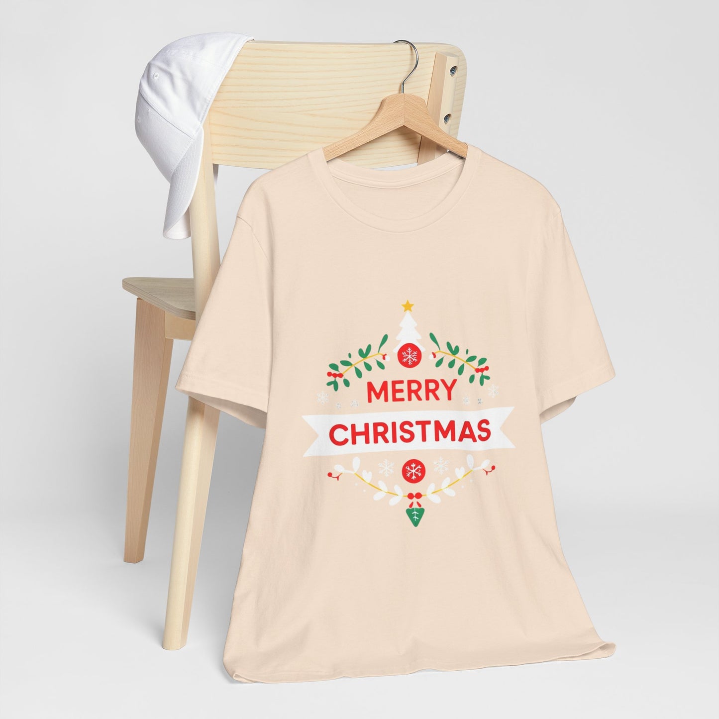 Merry Christmas Unisex Tee, Holiday T-Shirt, Festive Short Sleeve Shirt, Christmas Gift, Seasonal Apparel
