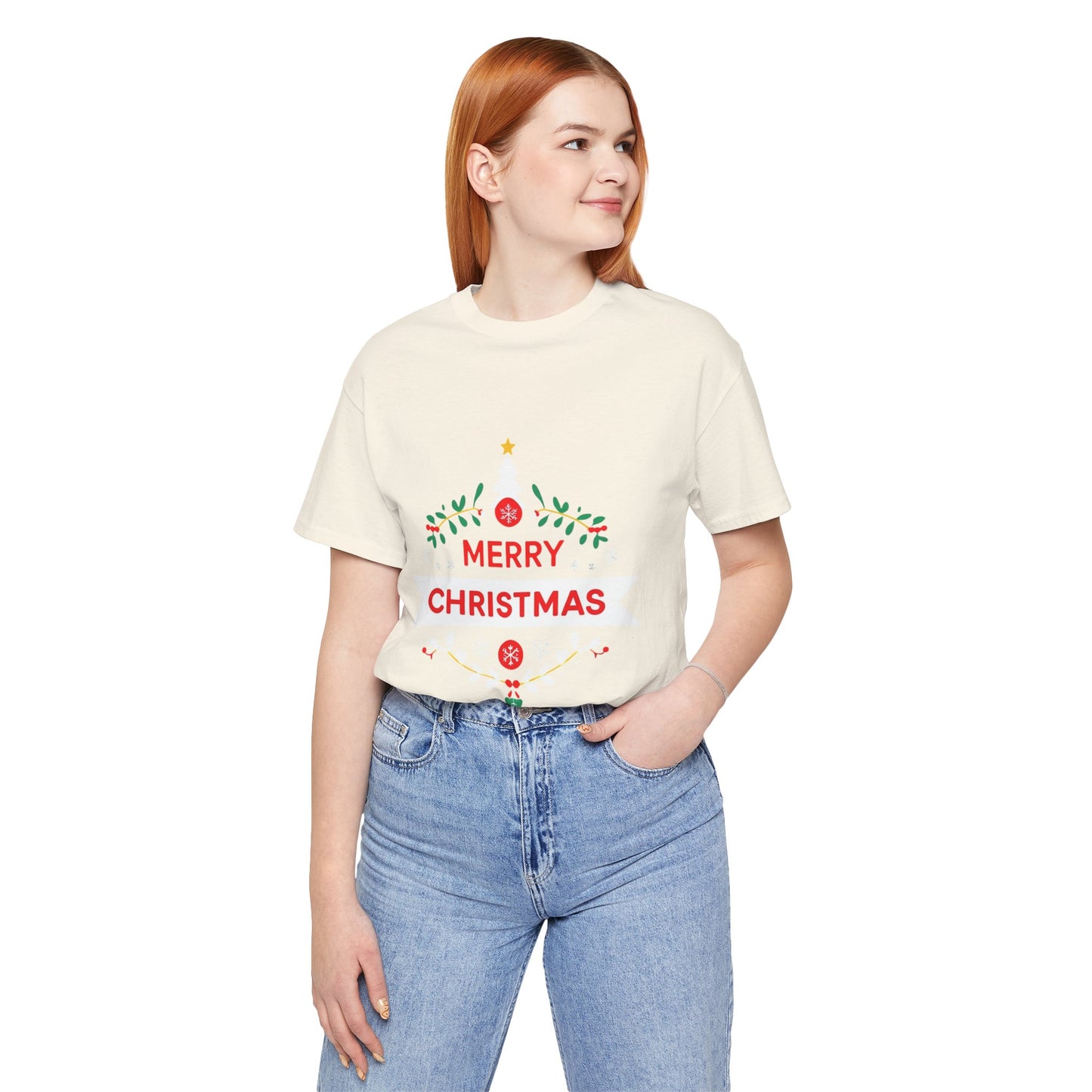 Merry Christmas Unisex Tee, Holiday T-Shirt, Festive Short Sleeve Shirt, Christmas Gift, Seasonal Apparel