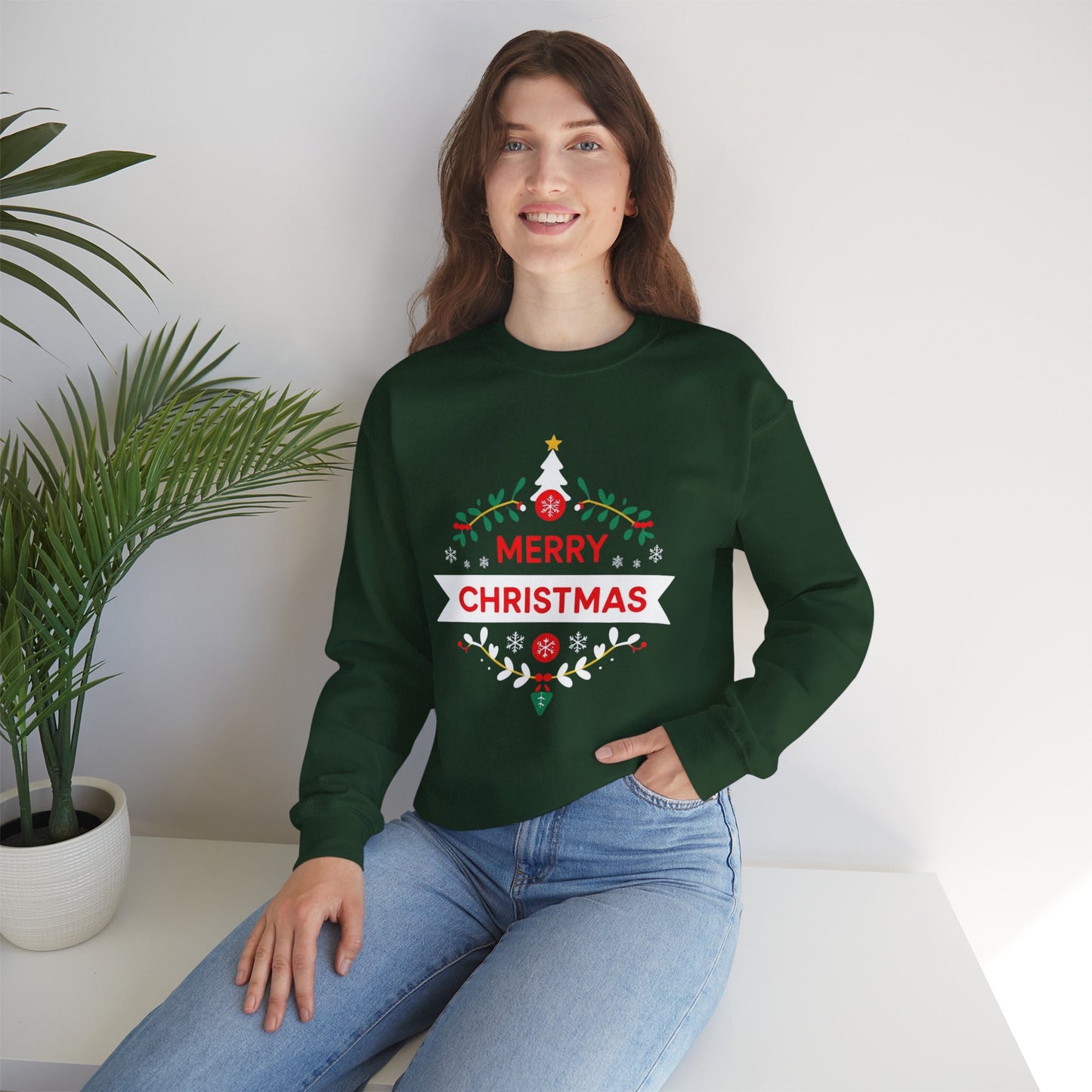 Merry Christmas Unisex Crewneck Sweatshirt, Holiday Sweater, Christmas Gift, Cozy Crewneck, Winter Fashion