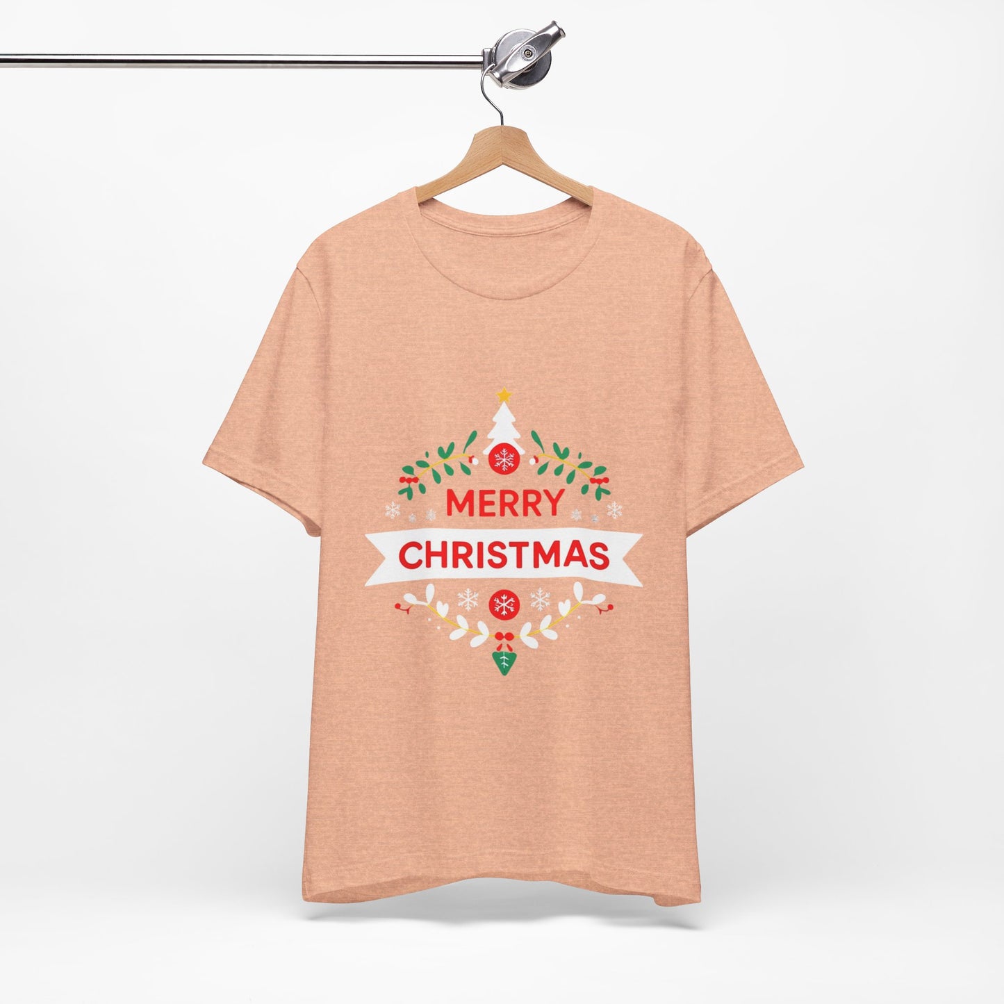 Merry Christmas Unisex Tee, Holiday T-Shirt, Festive Short Sleeve Shirt, Christmas Gift, Seasonal Apparel