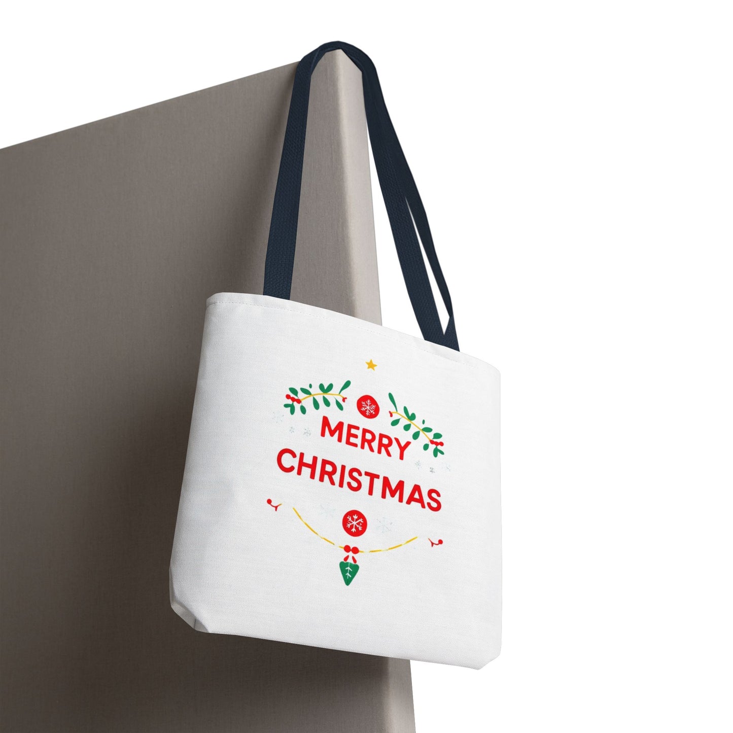 Christmas Tote Bag, Holiday Shopping Bag, Merry Christmas Gift, Seasonal Reusable Bag, Merry & Bright Tote ( customize available)
