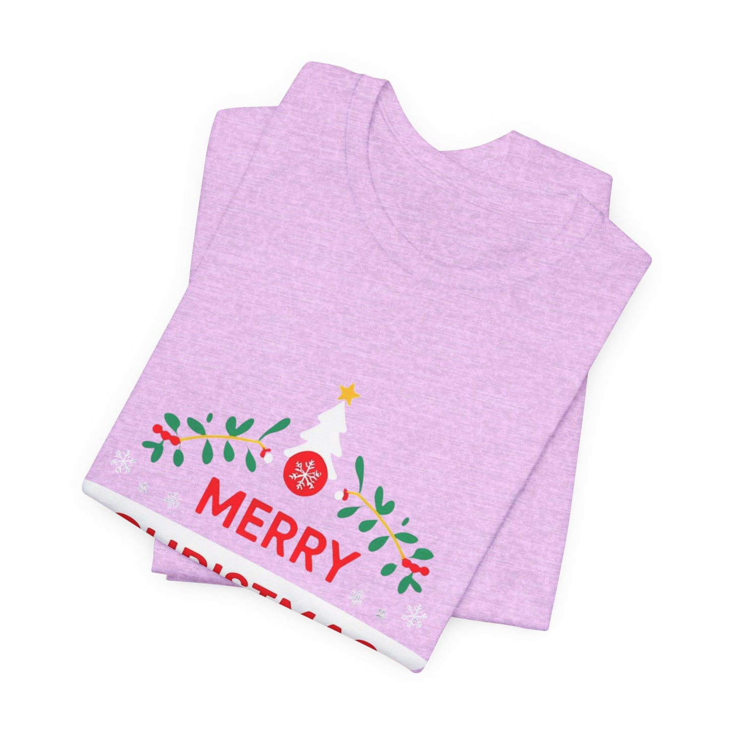 Merry Christmas Unisex Tee, Holiday T-Shirt, Festive Short Sleeve Shirt, Christmas Gift, Seasonal Apparel
