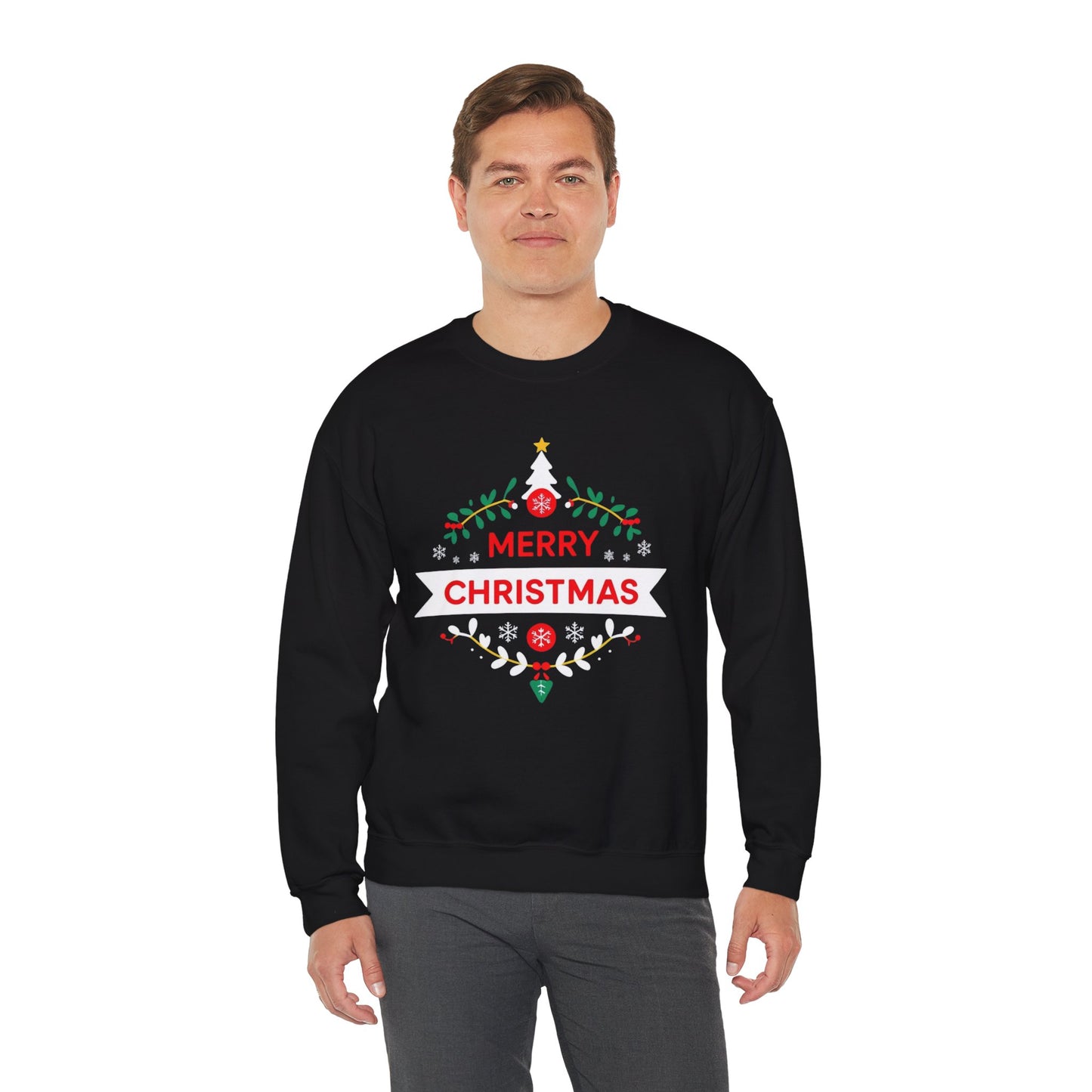 Merry Christmas Unisex Crewneck Sweatshirt, Holiday Sweater, Christmas Gift, Cozy Crewneck, Winter Fashion