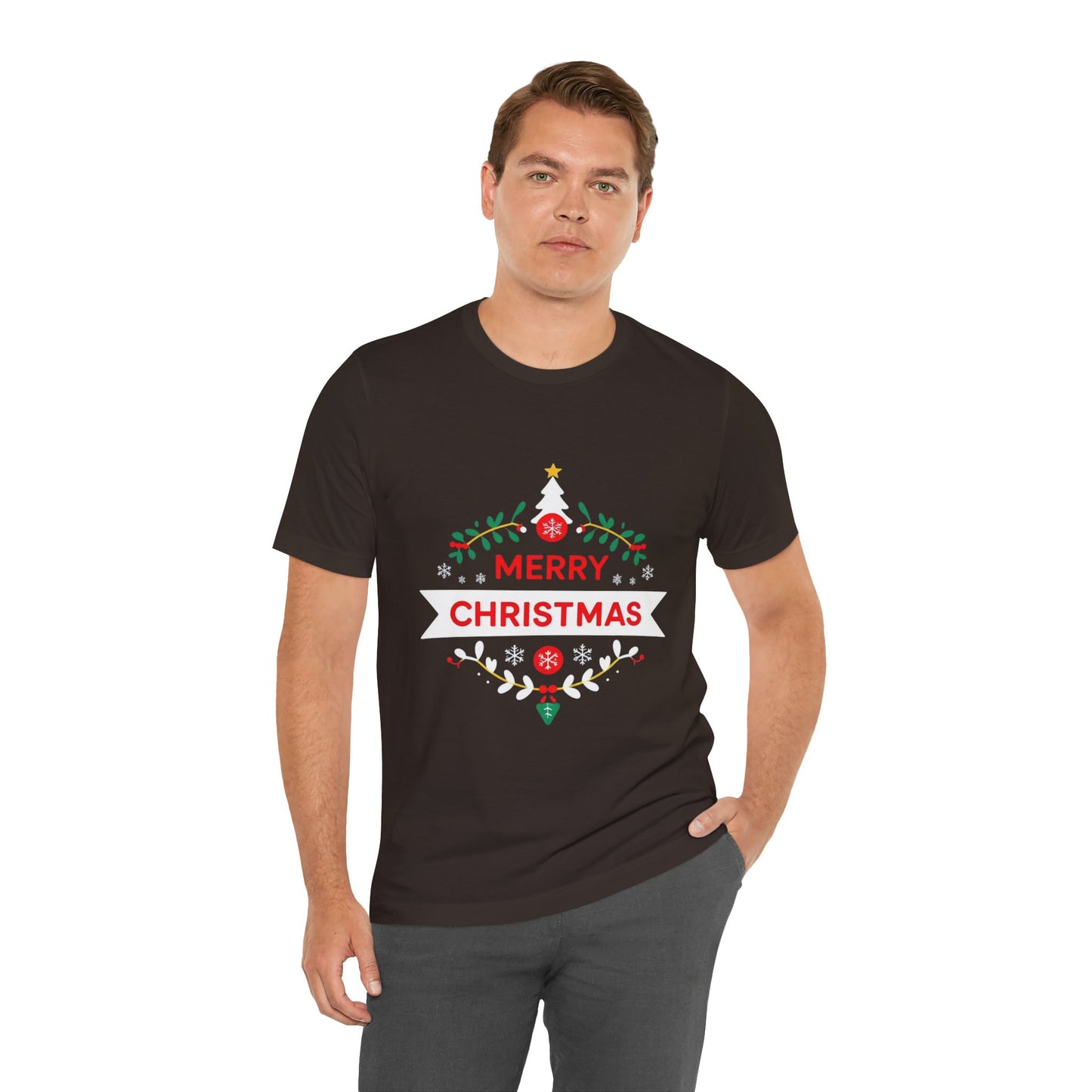 Merry Christmas Unisex Tee, Holiday T-Shirt, Festive Short Sleeve Shirt, Christmas Gift, Seasonal Apparel