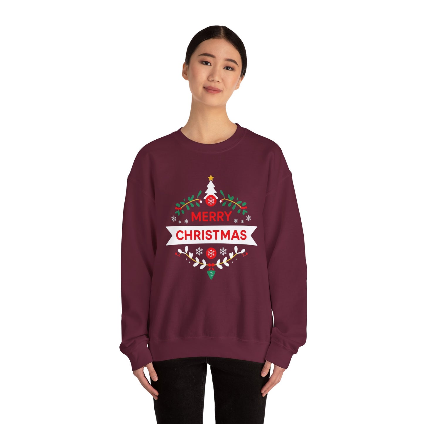 Merry Christmas Unisex Crewneck Sweatshirt, Holiday Sweater, Christmas Gift, Cozy Crewneck, Winter Fashion