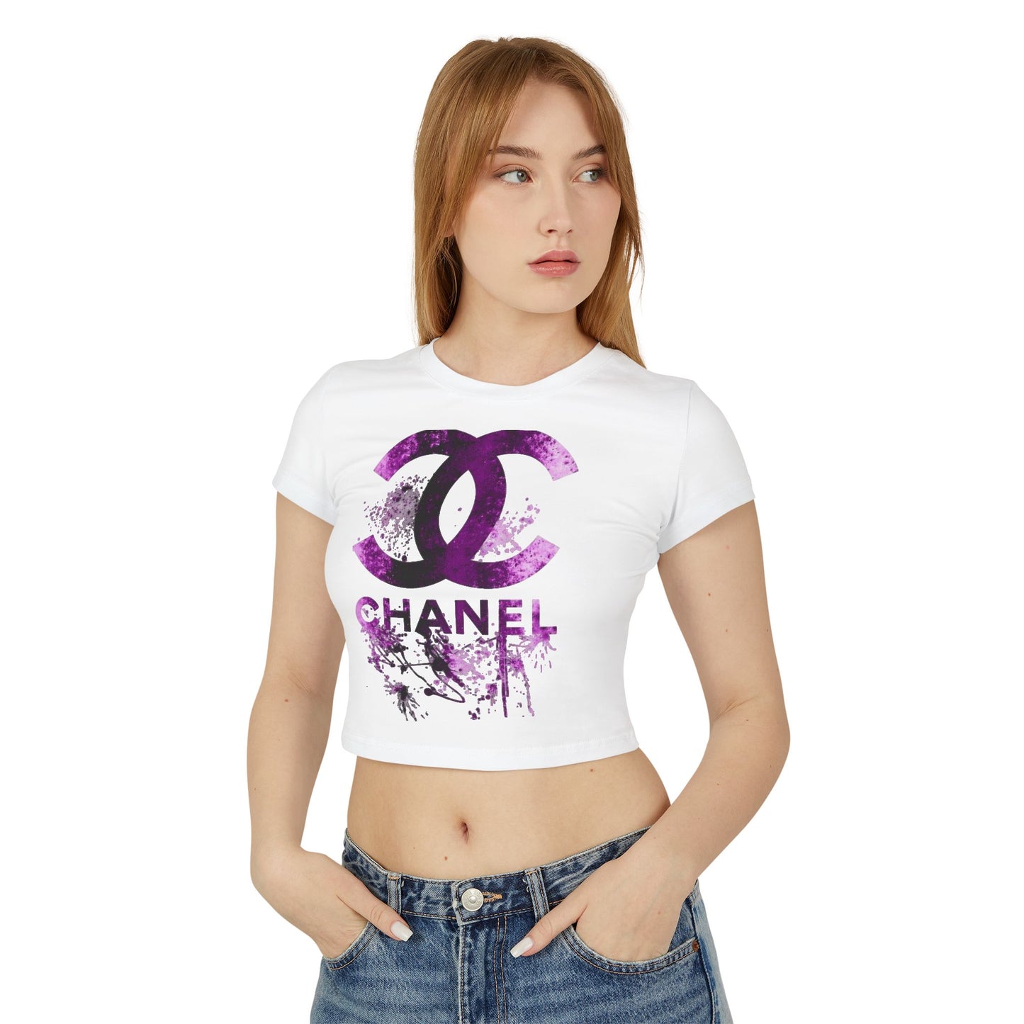 Chic Women's Graphic Baby Tee, Fashionable Casual Top, Streetwear Style, Stylish Gift for Her, Summer Wardrobe Essential