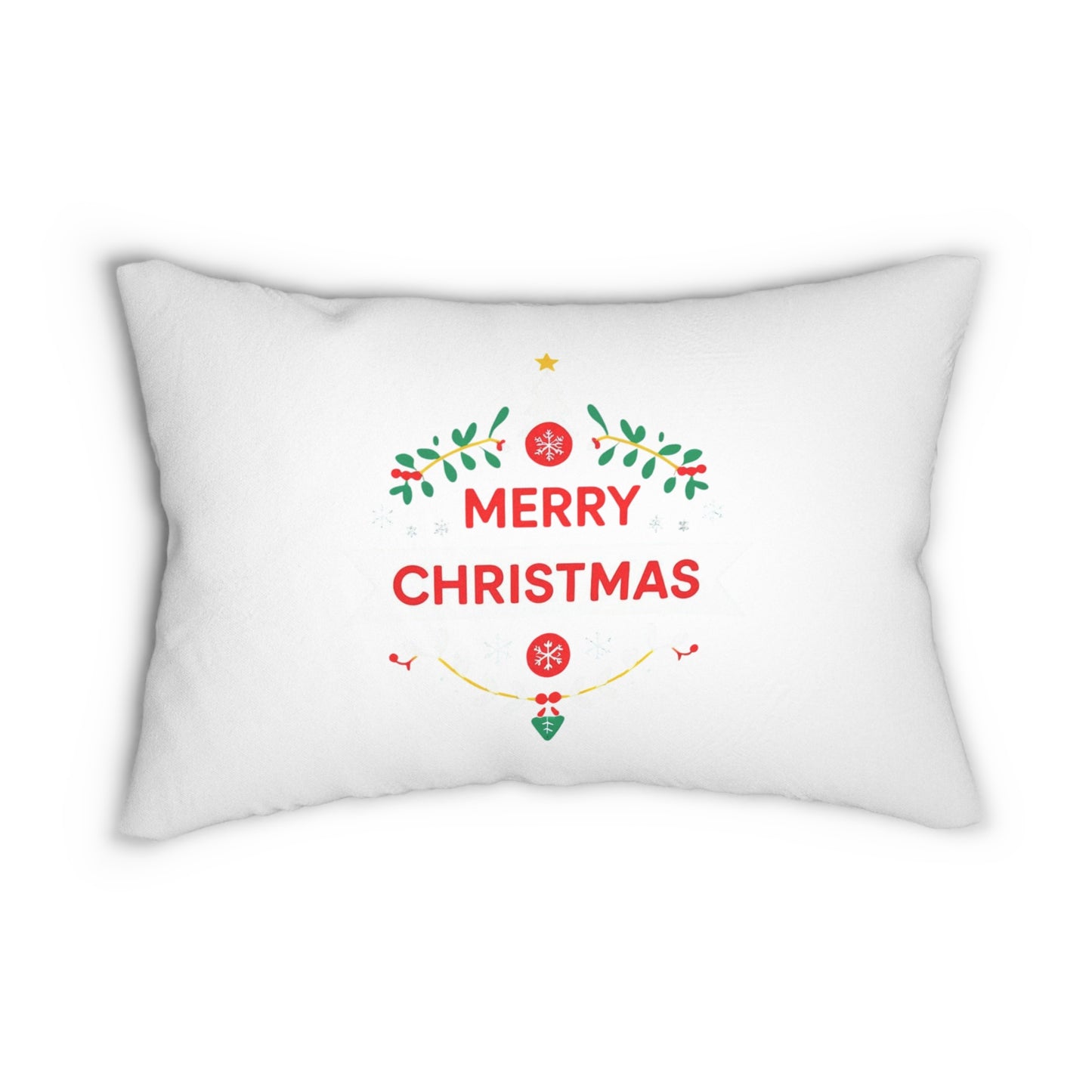 Merry Christmas Lumbar Pillow, Holiday Home Décor, Cozy Living Room Accent, Seasonal Gift, Christmas Decoration