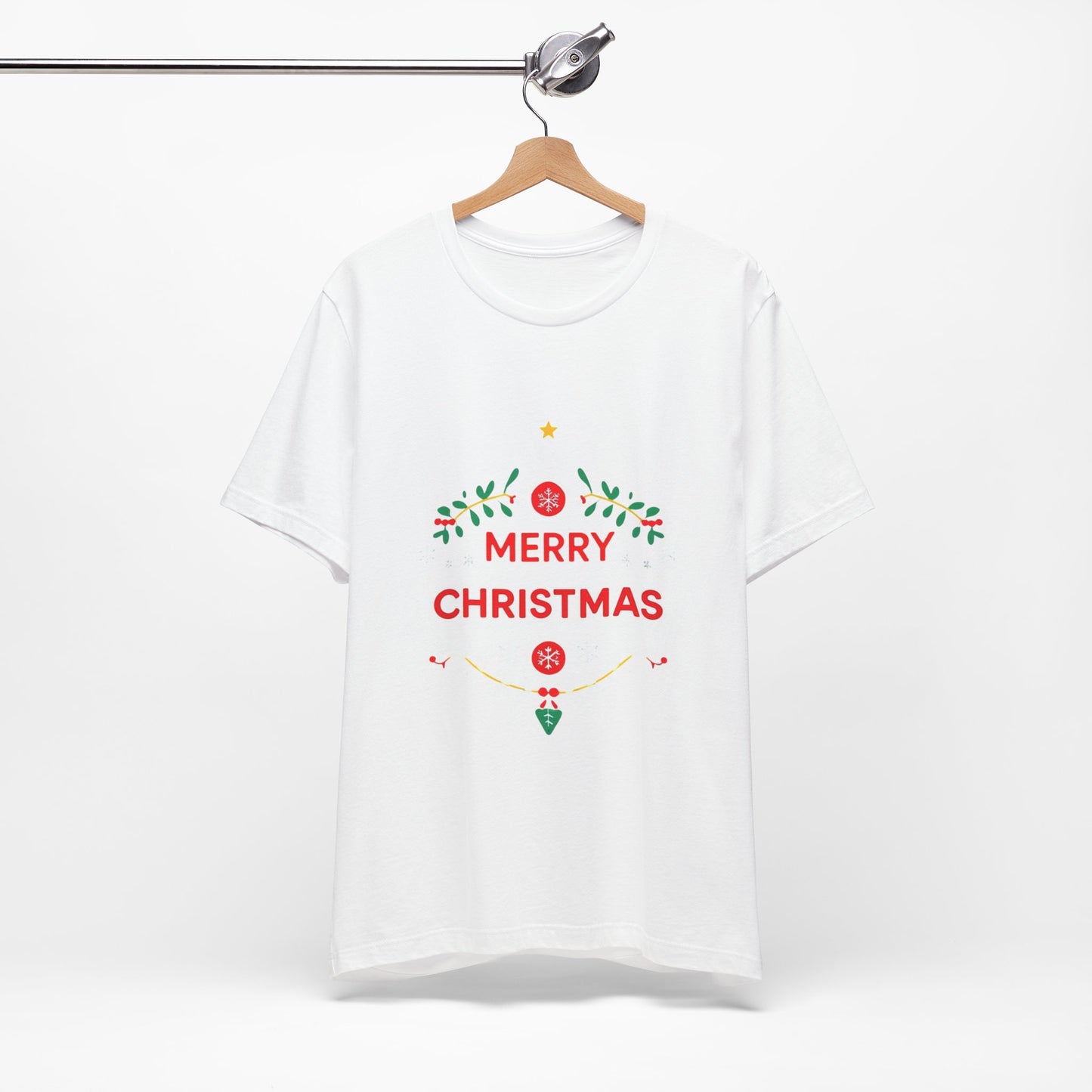 Merry Christmas Unisex Tee, Holiday T-Shirt, Festive Short Sleeve Shirt, Christmas Gift, Seasonal Apparel