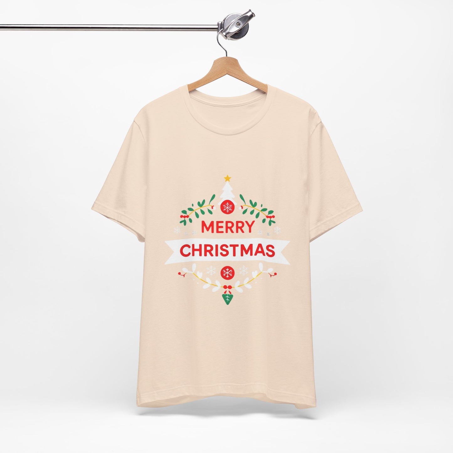 Merry Christmas Unisex Tee, Holiday T-Shirt, Festive Short Sleeve Shirt, Christmas Gift, Seasonal Apparel