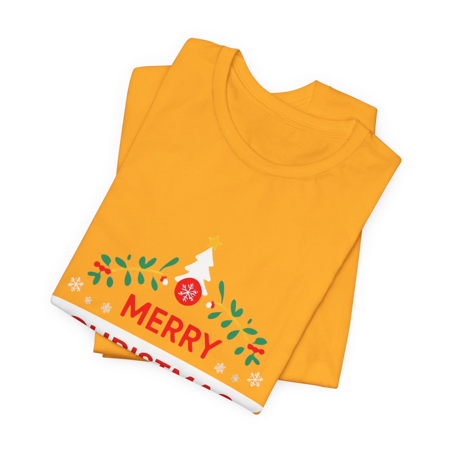 Merry Christmas Unisex Tee, Holiday T-Shirt, Festive Short Sleeve Shirt, Christmas Gift, Seasonal Apparel